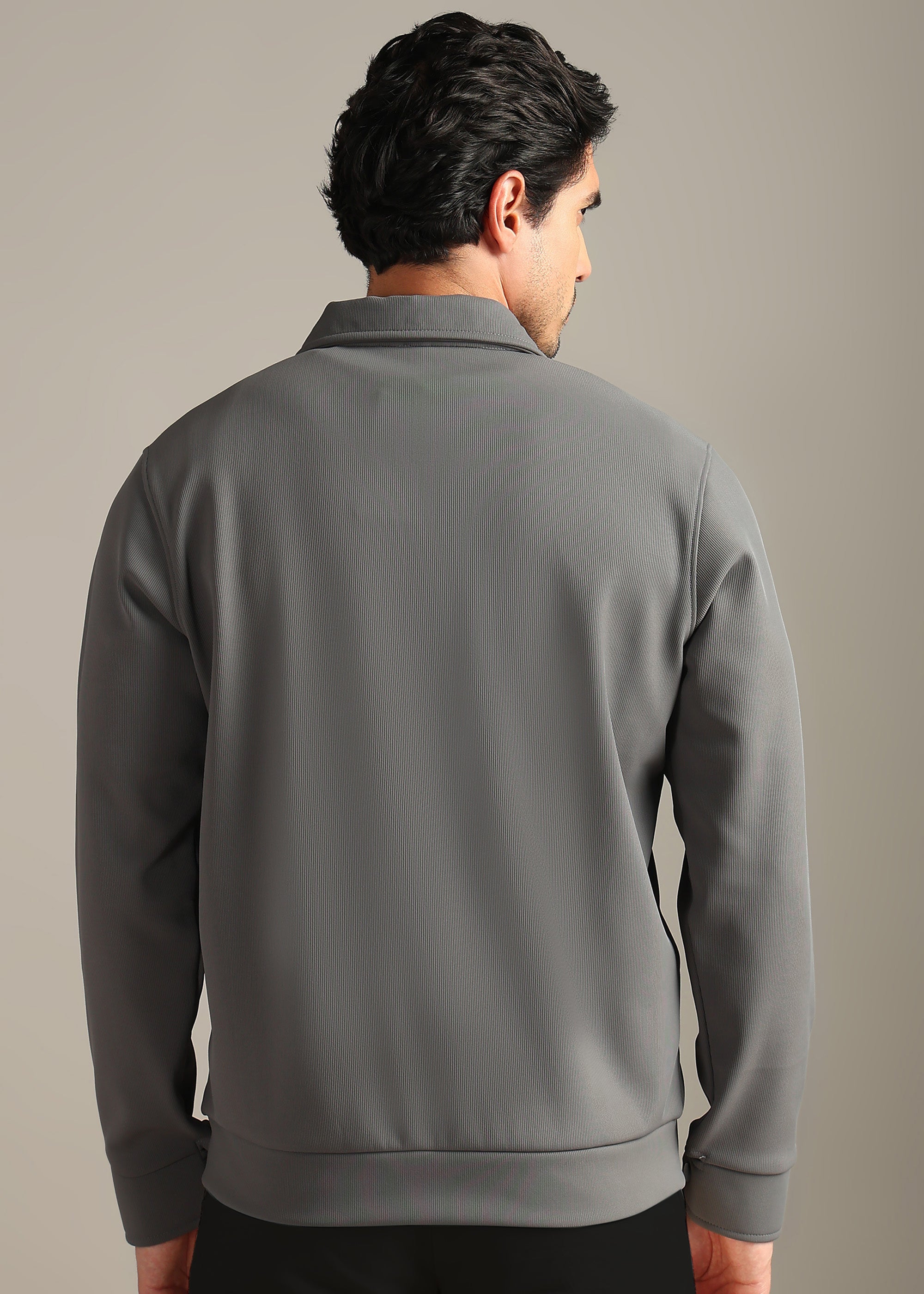 GREY SOLID PREMIUM WARMTH + ZIPPER SHACKET