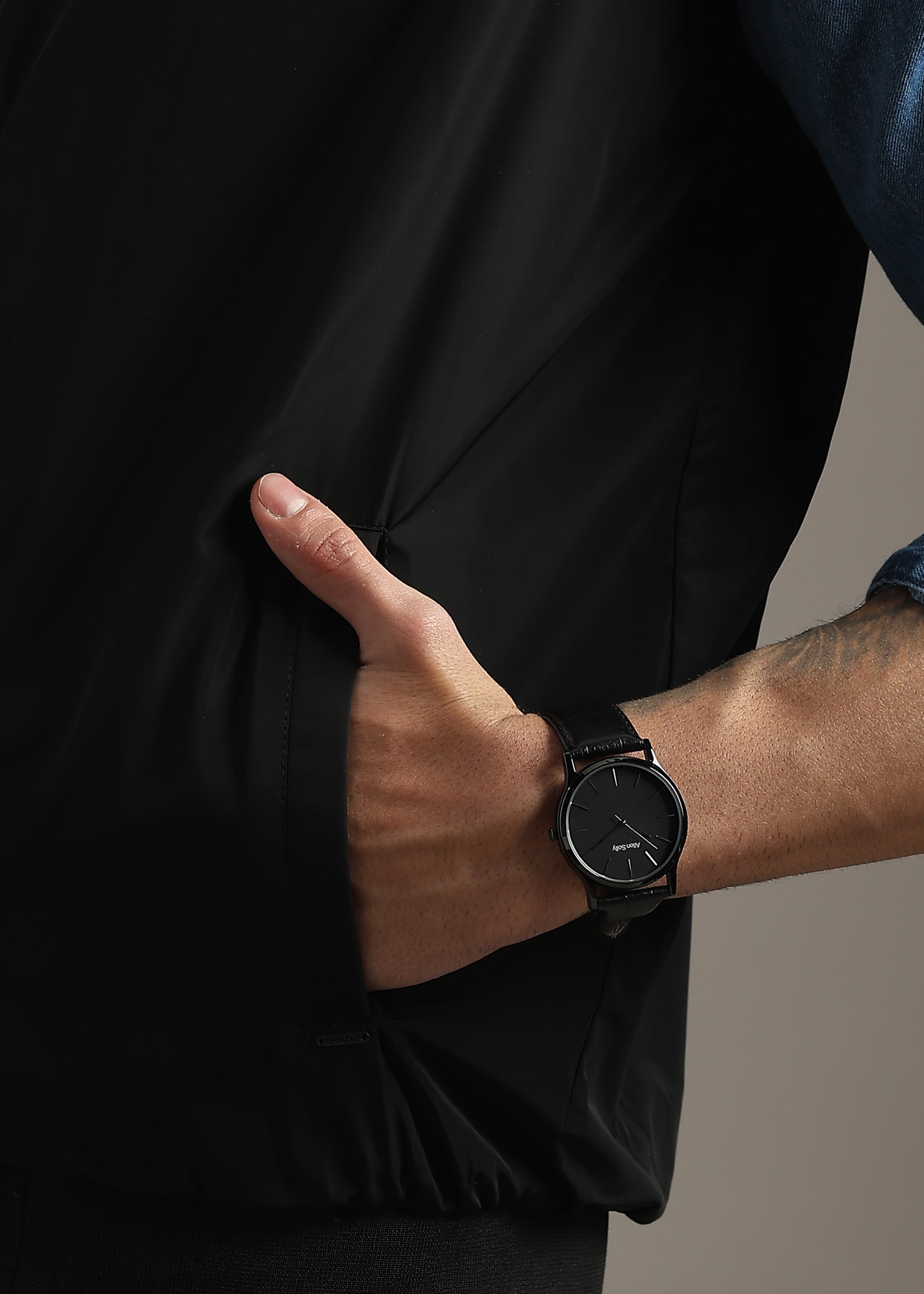 BLACK CHECKED TWEED ELASTANE REVERSIBLE GILET