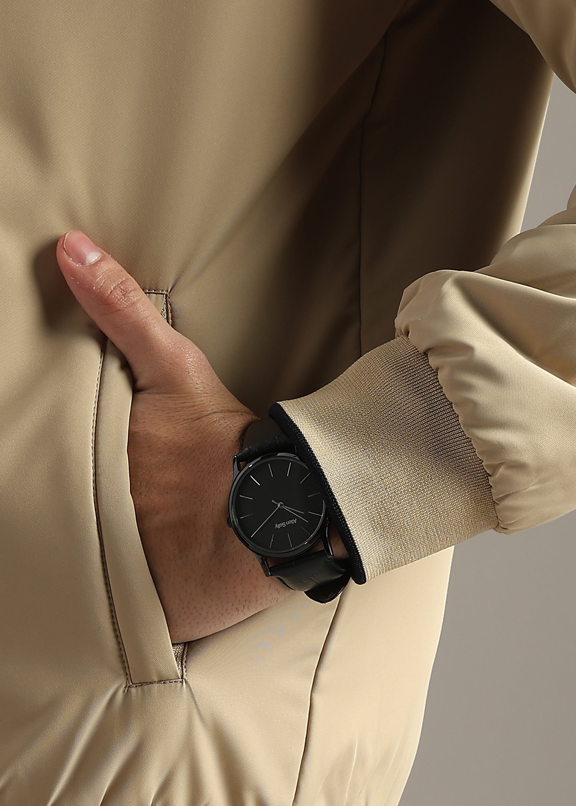 FAWN SOLID PREMIUM HARRINGTON NYLON FULL SLEEVE JACKET