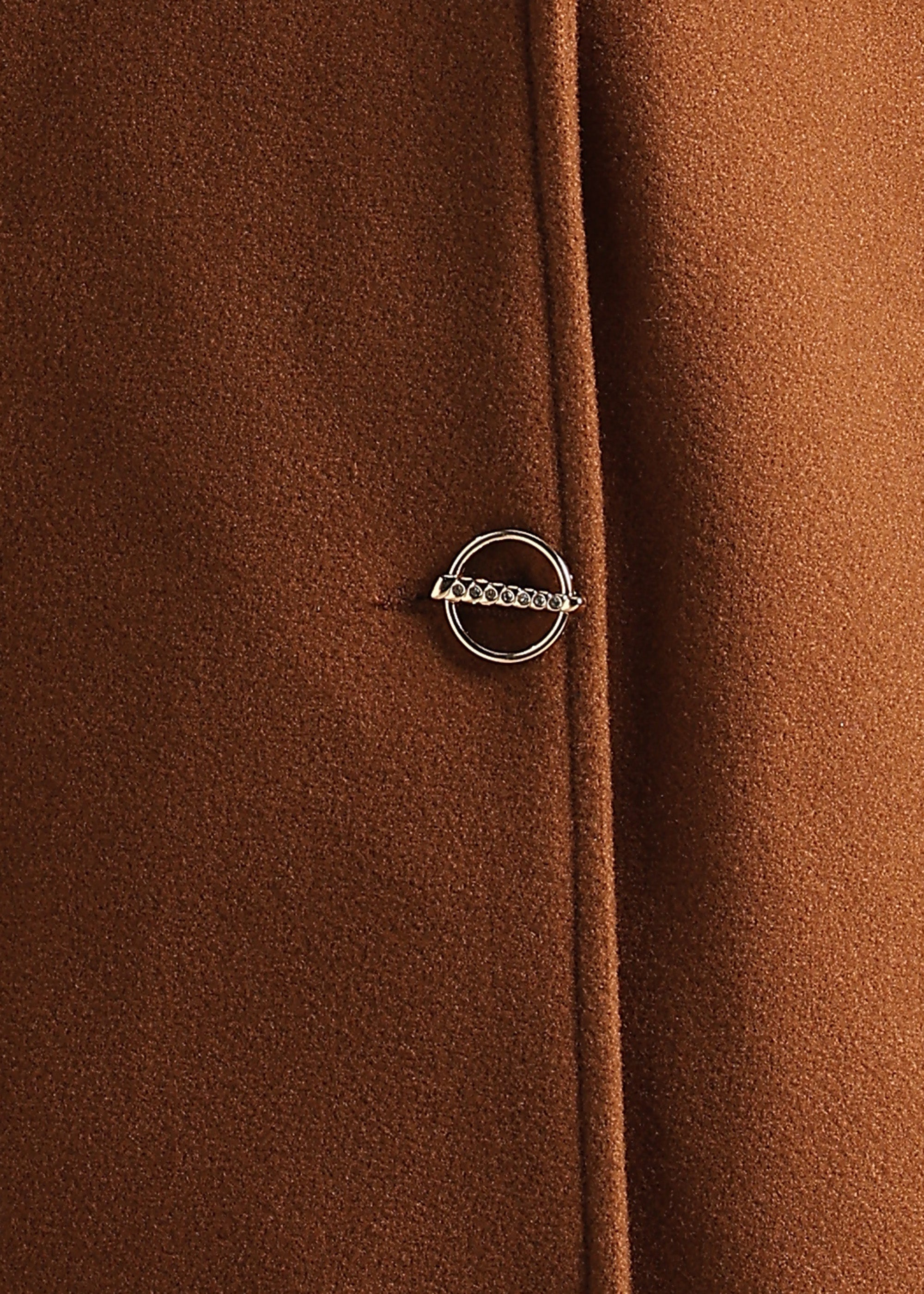 TAN SOLID FORMAL DOUBLE BREASTED OVER COAT