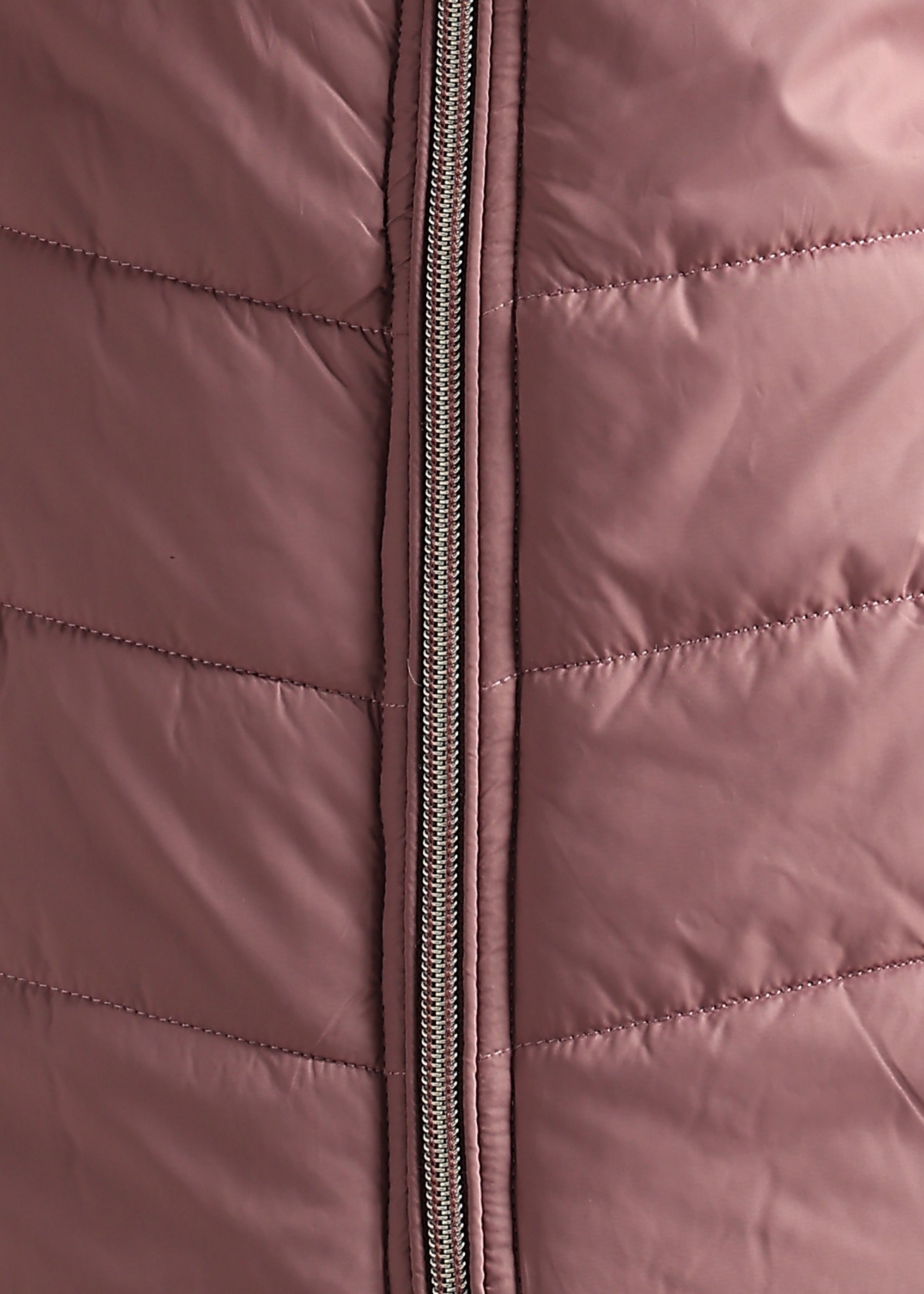 PINK NYLON COLOUR-BLOCK PUFFER FULL SLEEVE JACKET