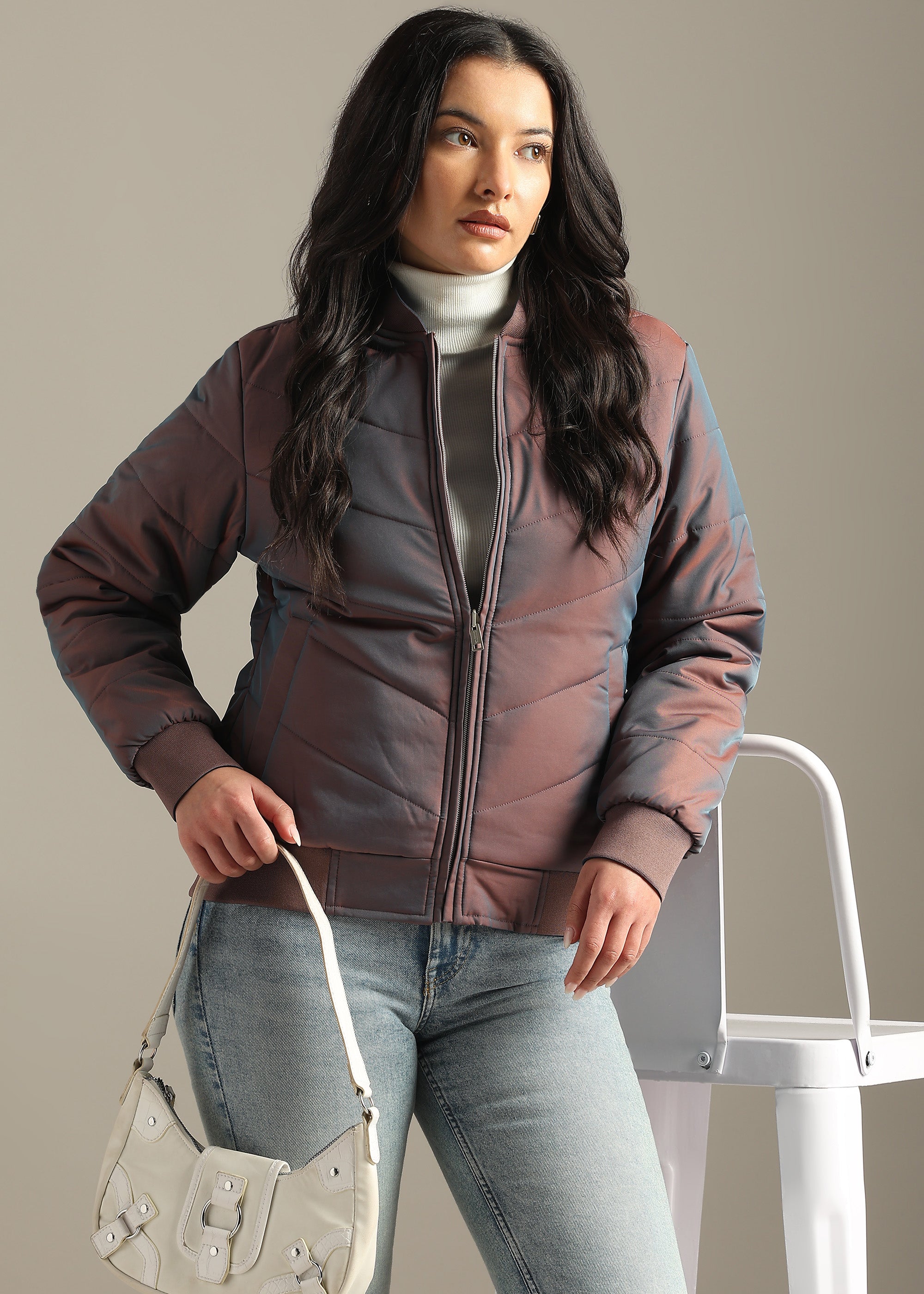 WINE SOLID REVERSIBLE TRENDY FULL SLEEVE JACKET