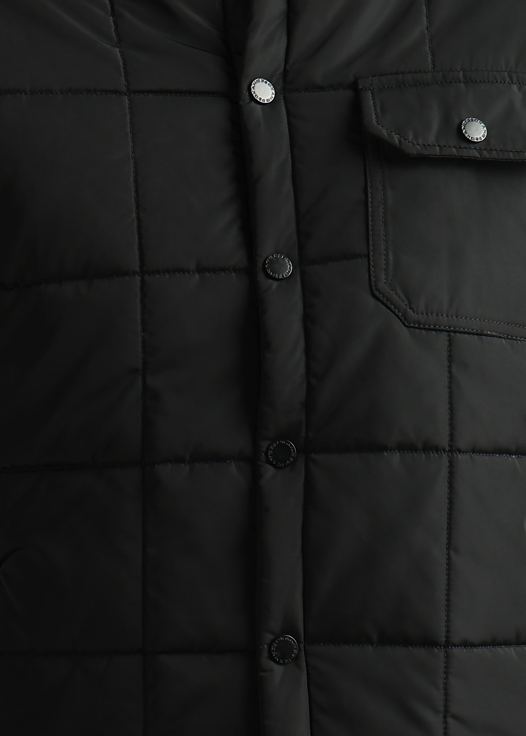 BLACK SOLID BLOUSON QUILTED FULL SLEEVE JACKET
