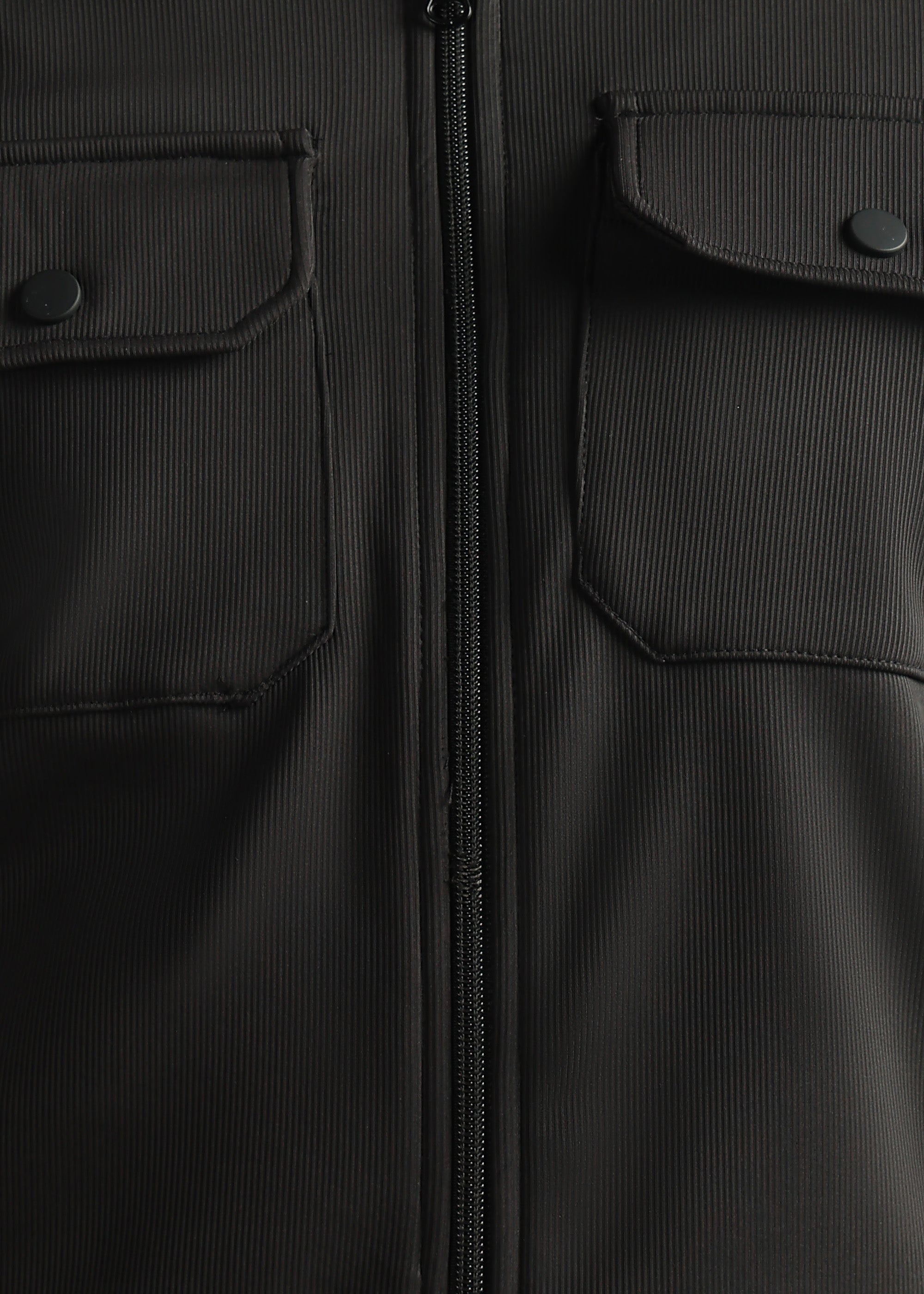 BLACK SOLID PREMIUM WARMTH + ZIPPER SHACKET