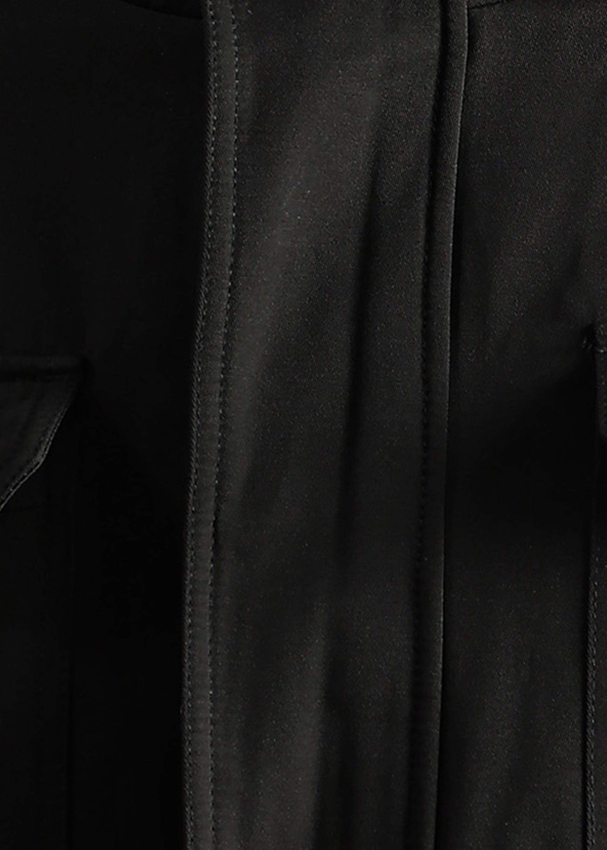BLACK SOLID FUR COTTON CARGO FULL SLEEVE JACKET