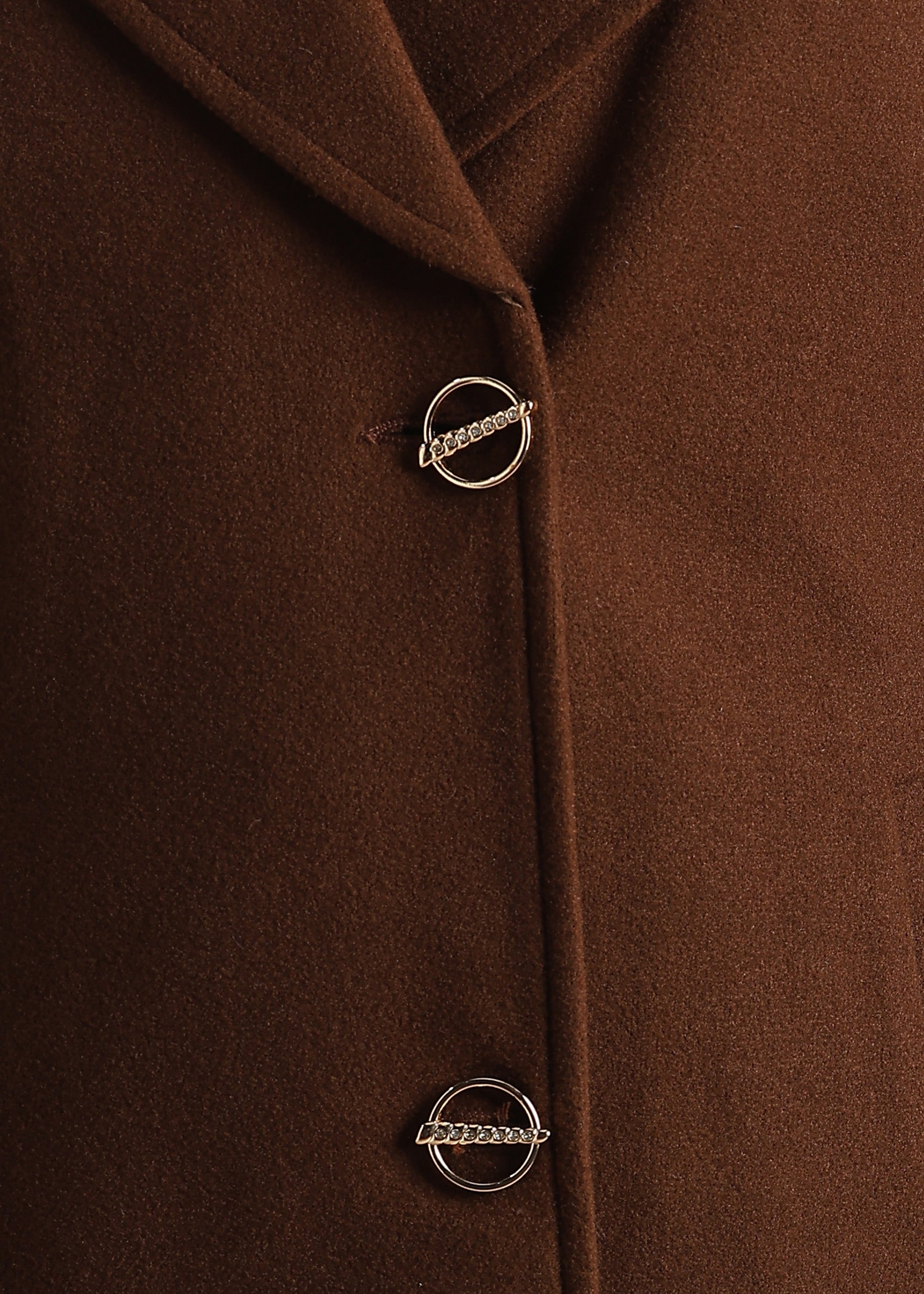 COFFEE SOLID FORMAL DOUBLE BREASTED OVER COAT