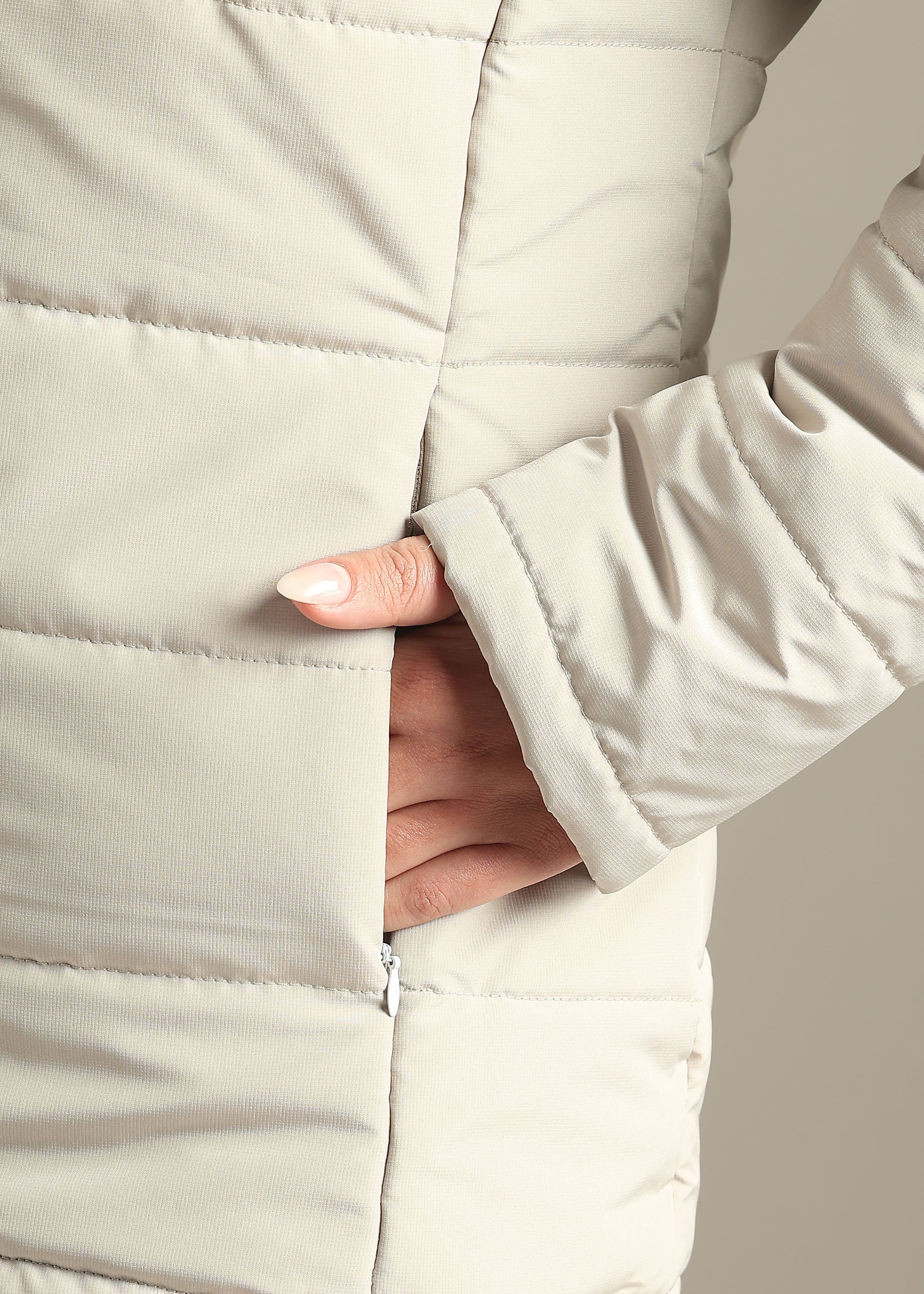 STONE NYLON REVERSIBLE WEIGHTLESS WARMTH + FULL SLEEVE JACKET