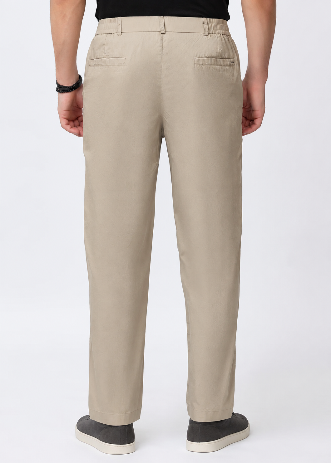 CAMEL COTTON CASUAL TROUSERS