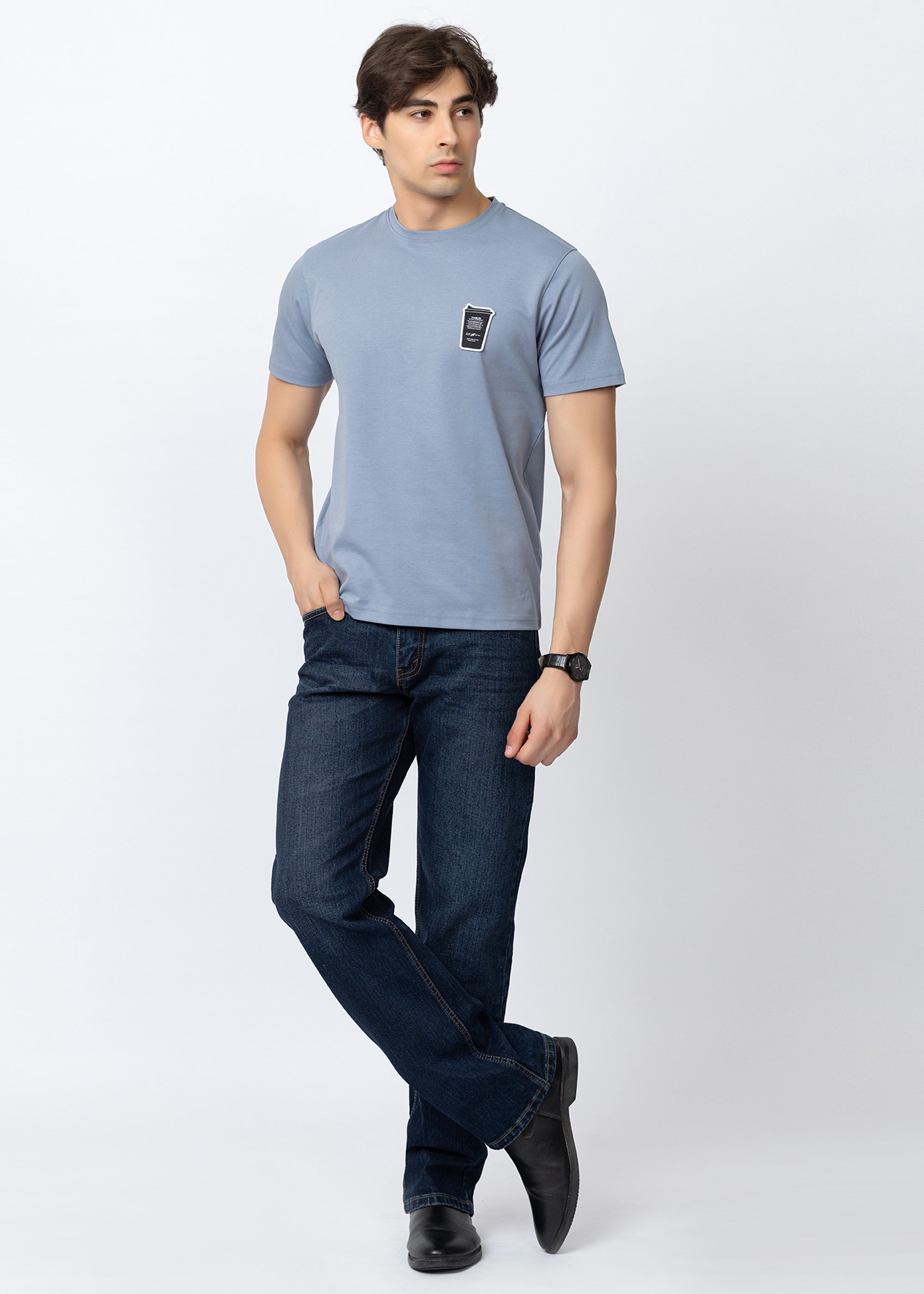 SKY COTTON RICH CREW NECK T-SHIRT