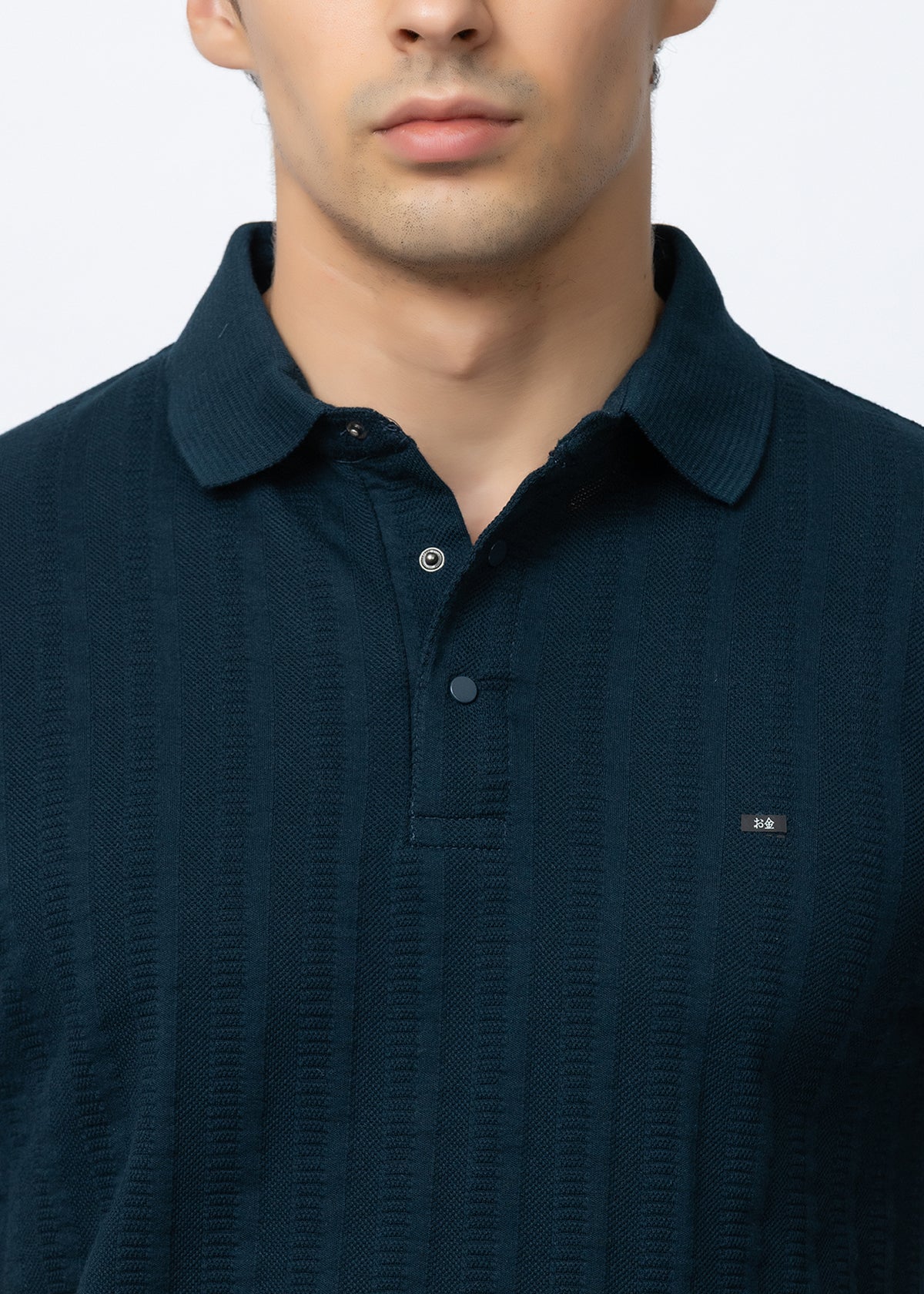Green Men's Textured Polo T-Shirt