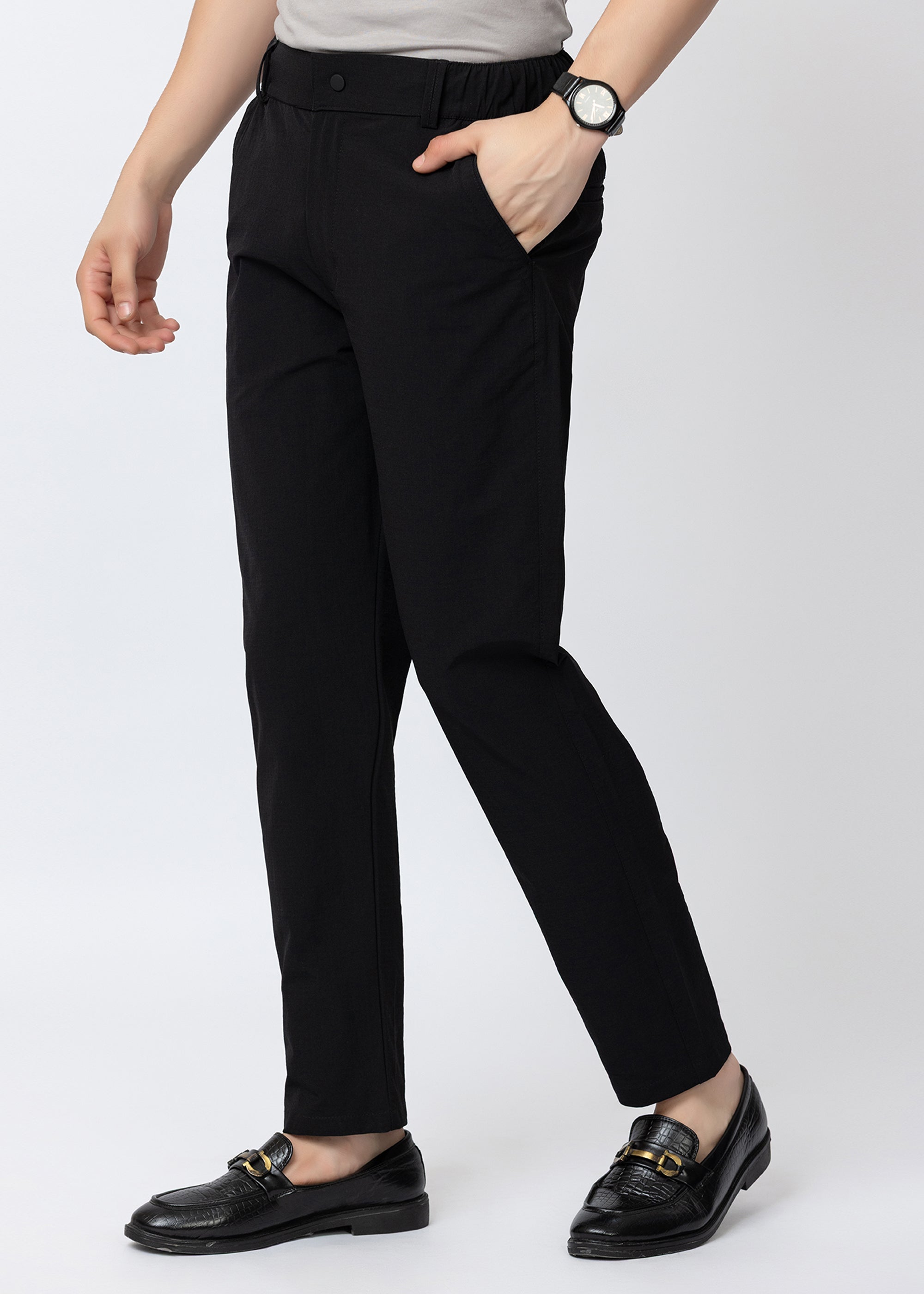 BLACK COMFORT FIT PANT