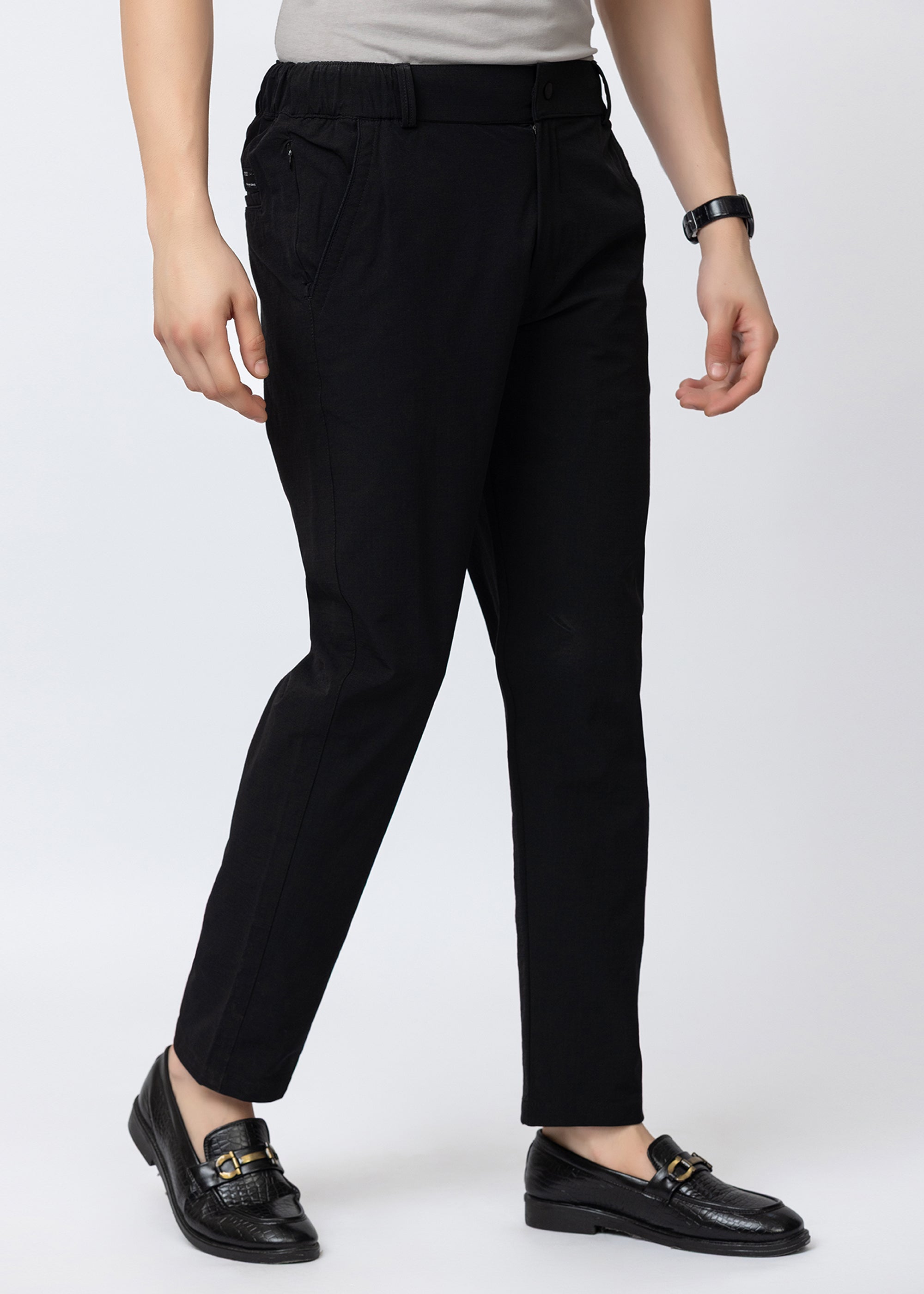BLACK COMFORT FIT PANT