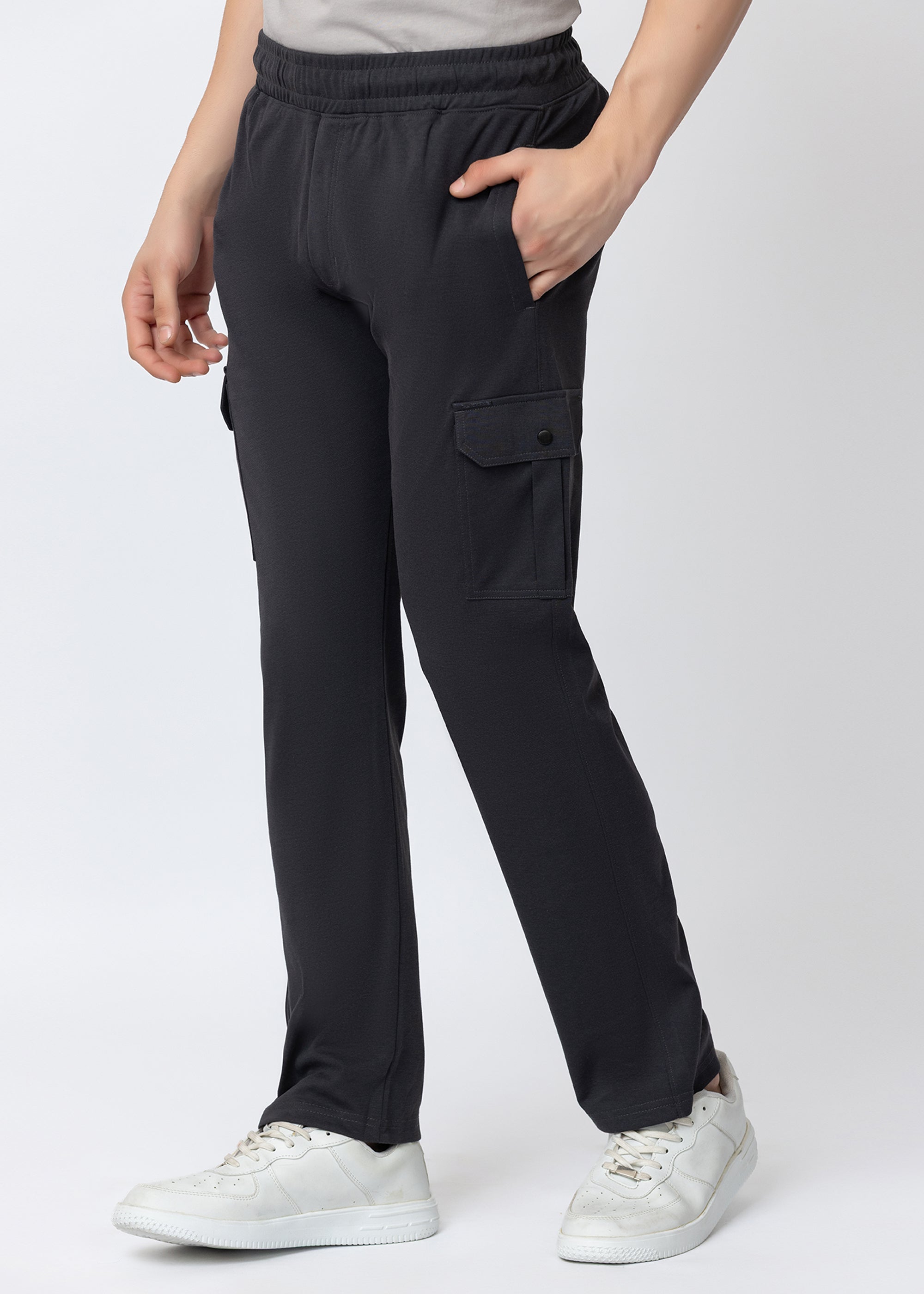 GREY COTTON WASHED CARGO PANT