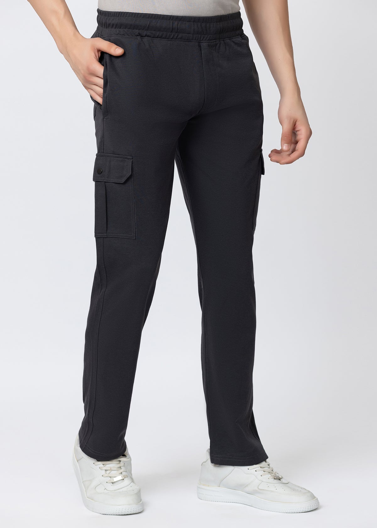 GREY COTTON WASHED CARGO PANT