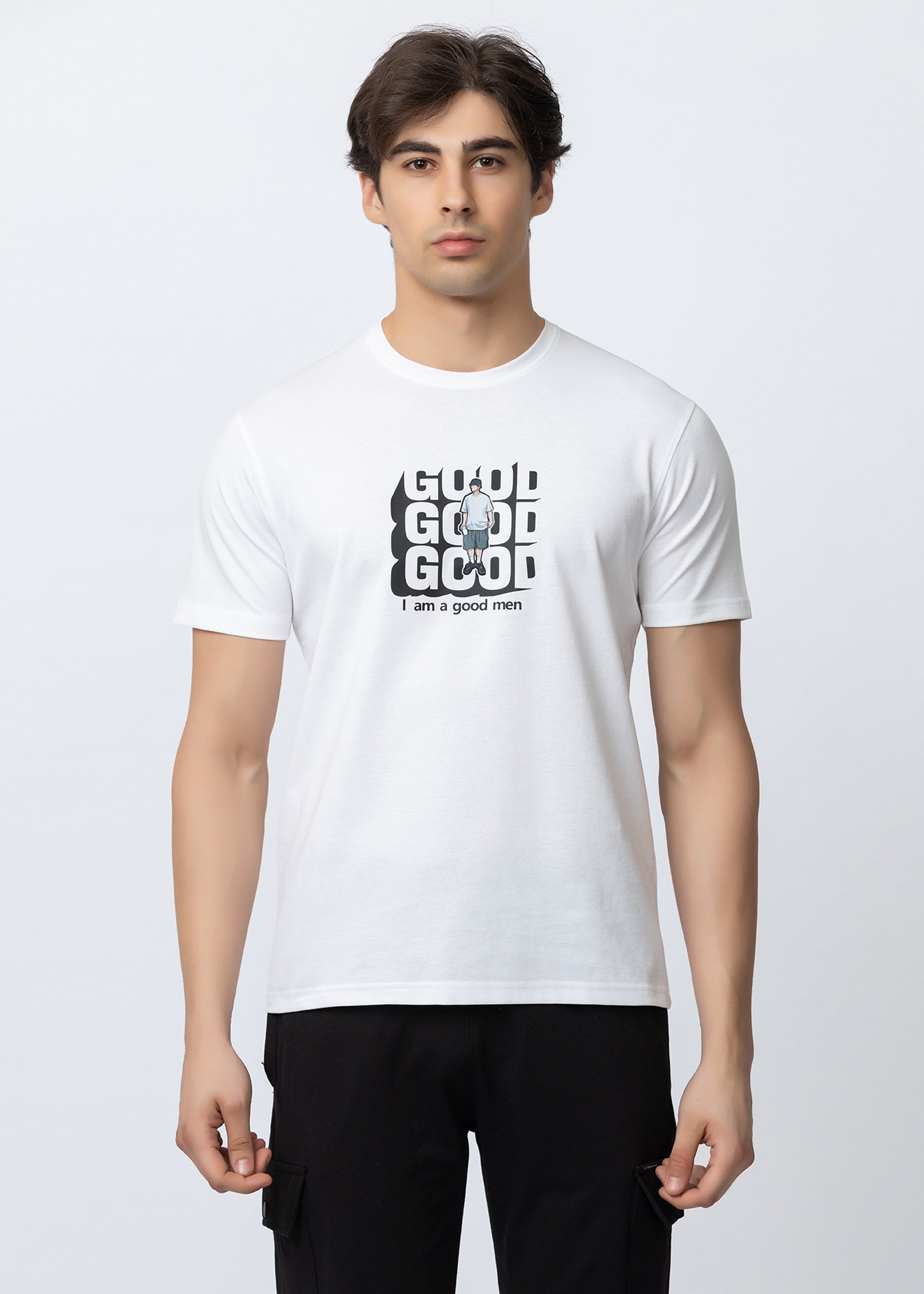 White Graphic Printed Crew Neck T-Shirt