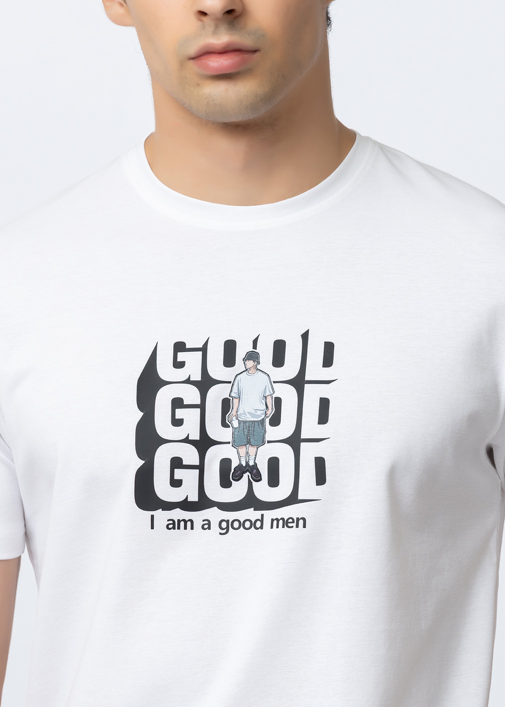 White Graphic Printed Crew Neck T-Shirt