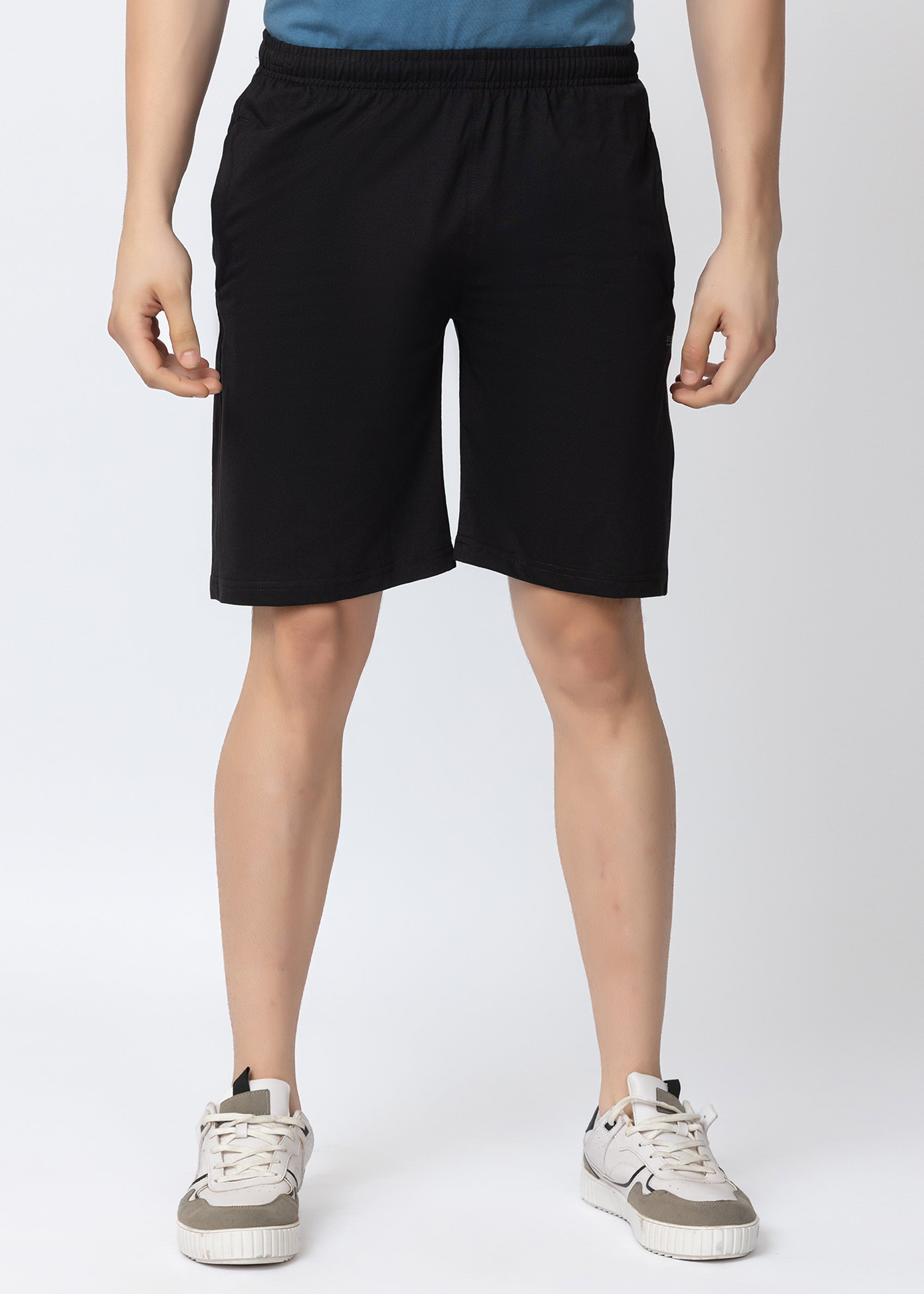 Black cotton shorts