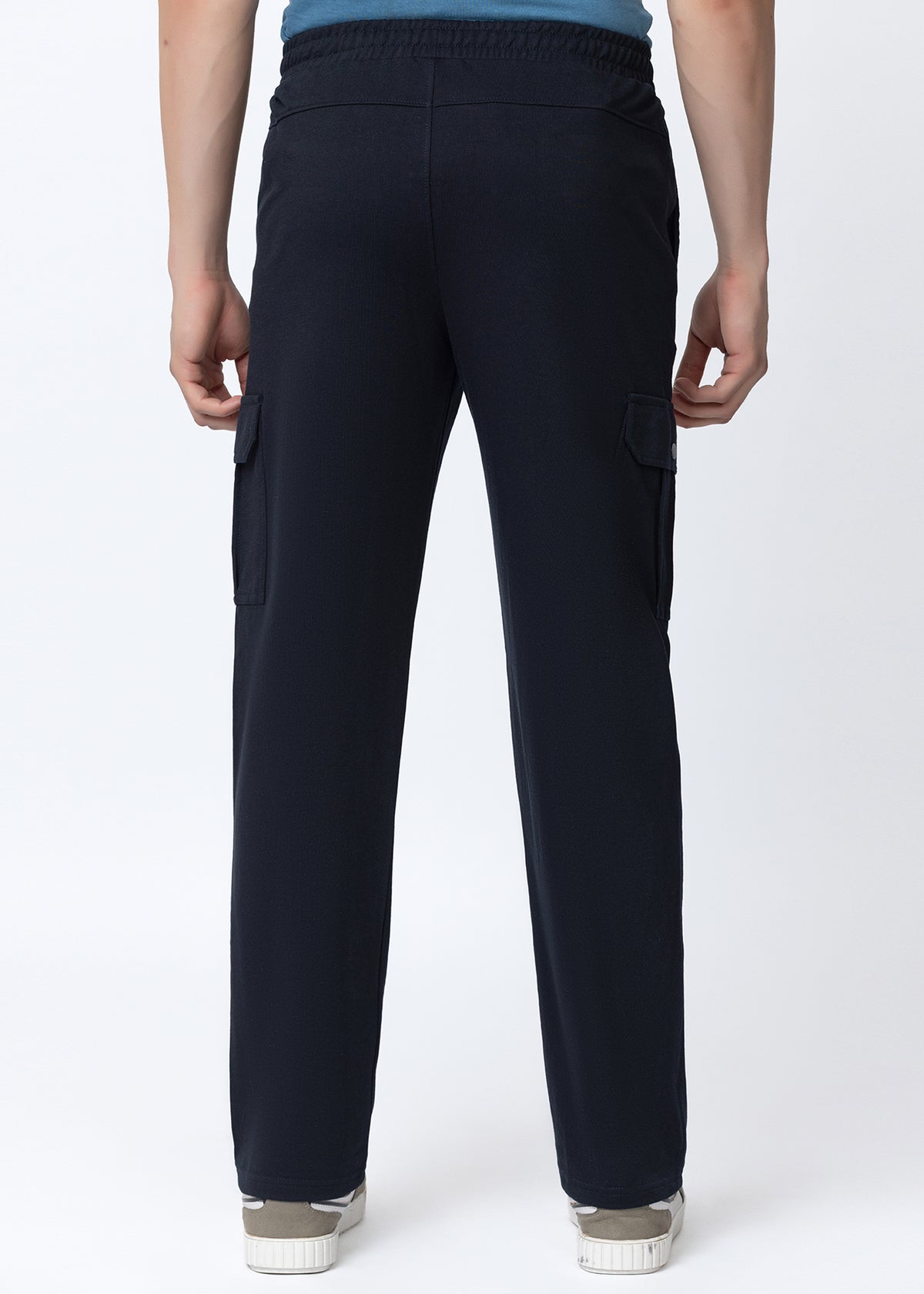 NAVY COMFORT FIT KNITTED CARGO PANT
