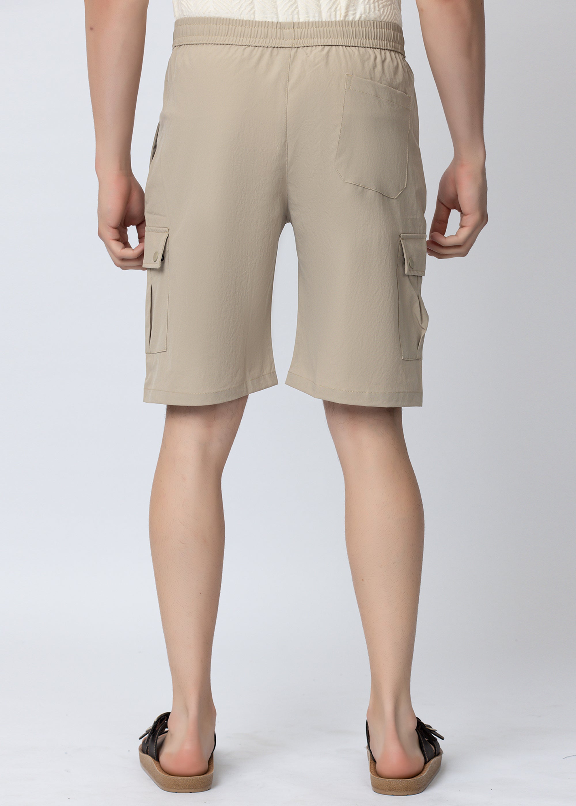 camel cotton shorts
