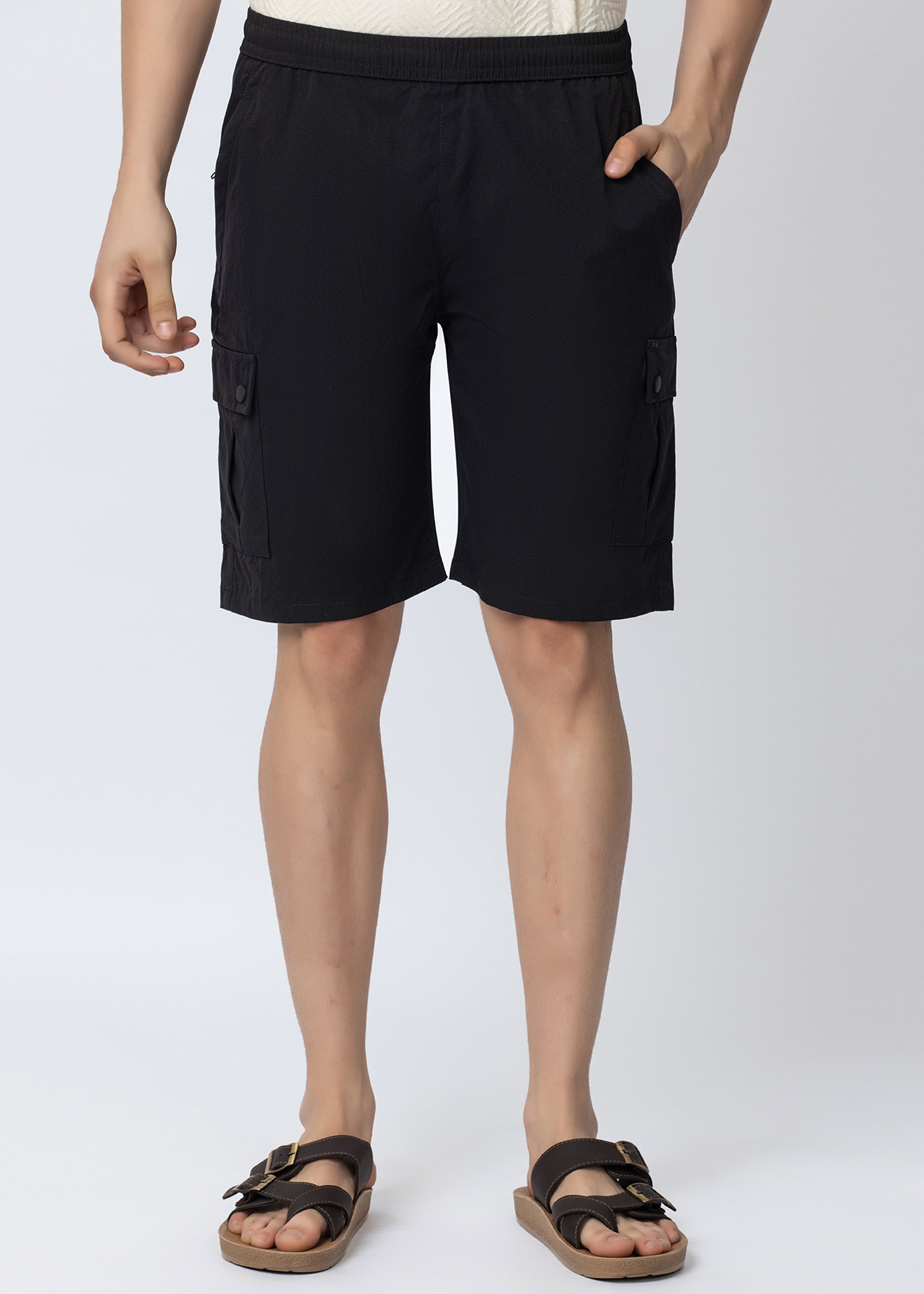 Black cotton shorts