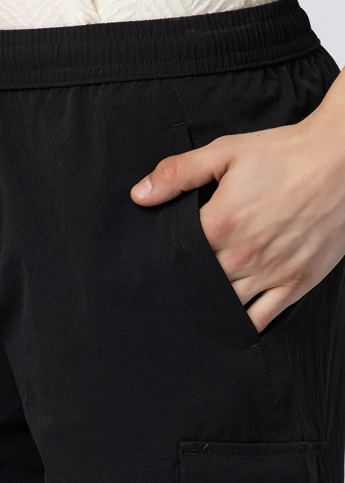 Black cotton shorts