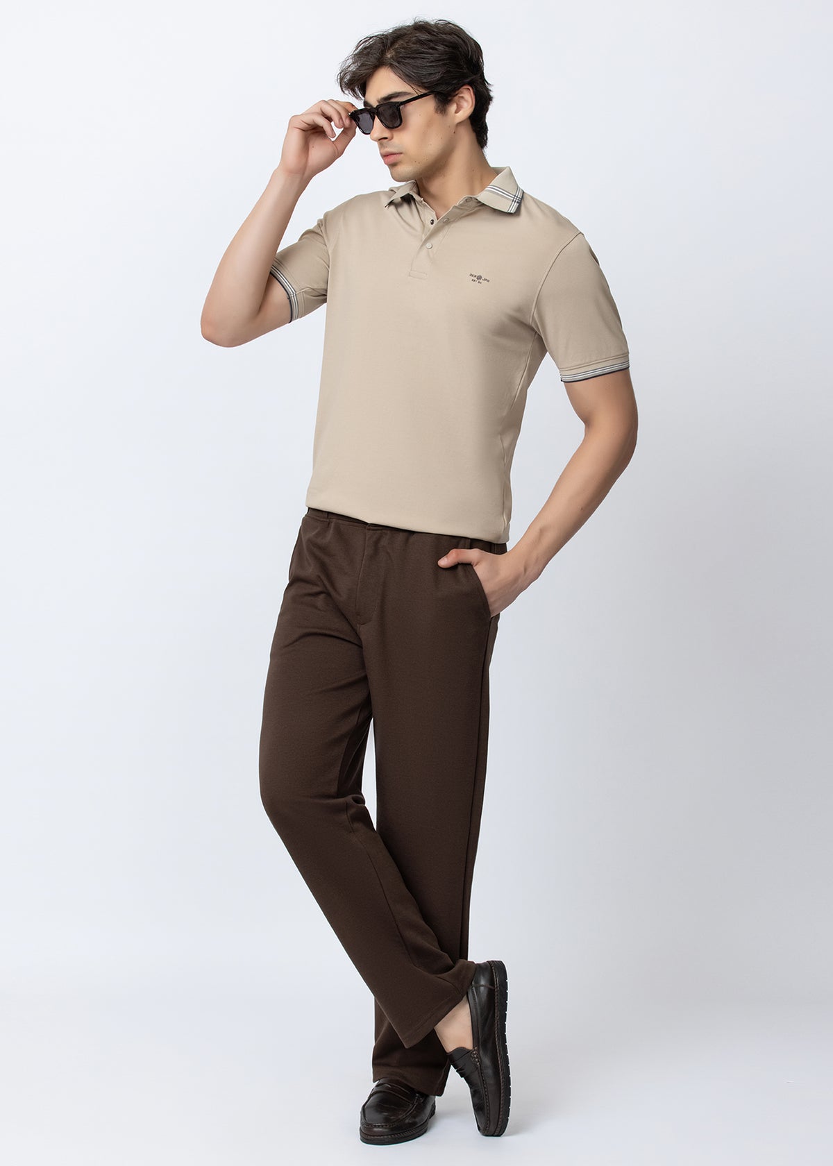 COFFEE COTTON WASHED CARGO PANT
