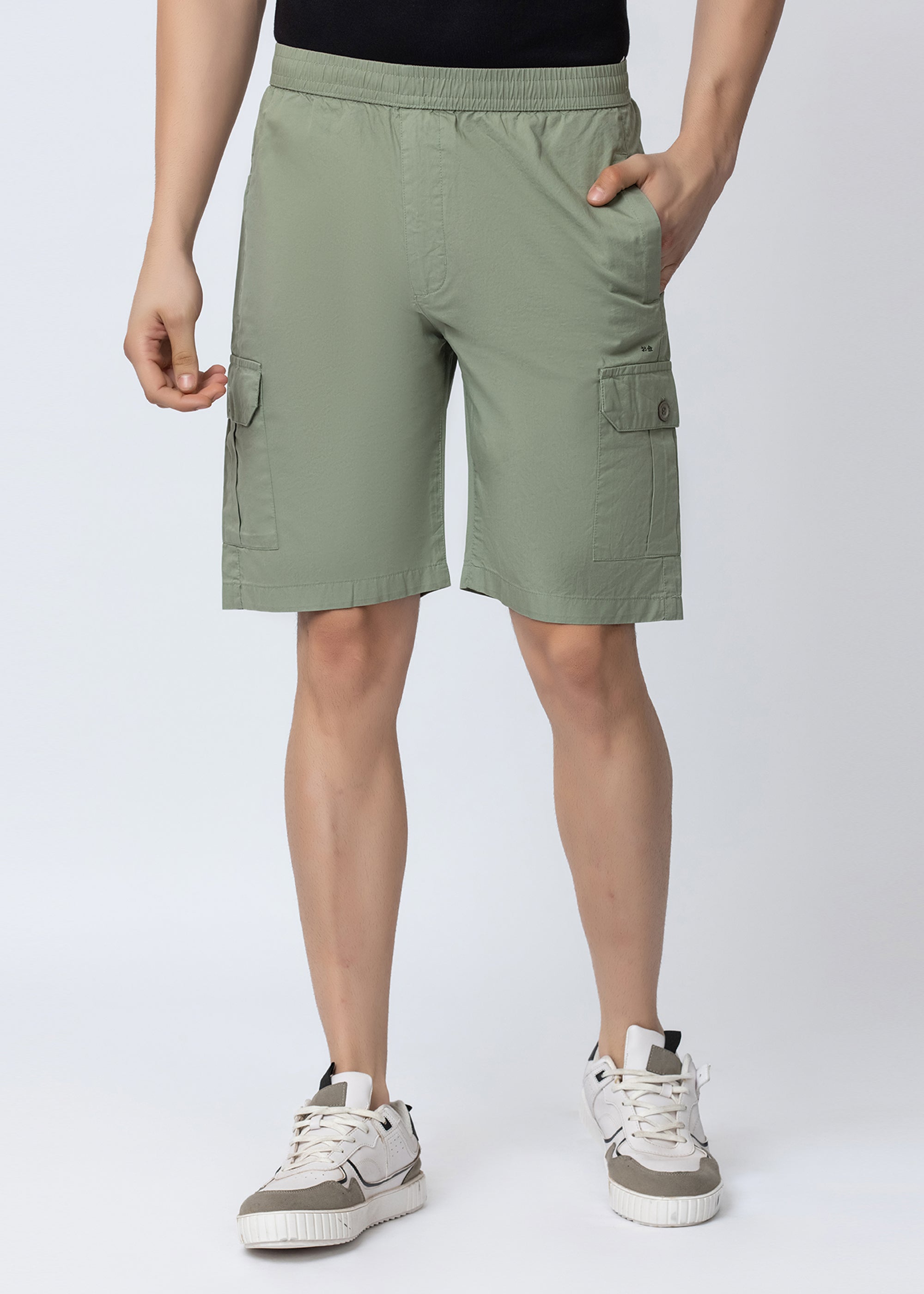 Mint Solid Utility Cargo Shorts
