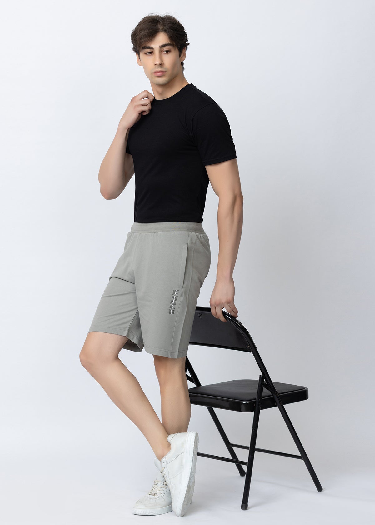 grey cotton shorts
