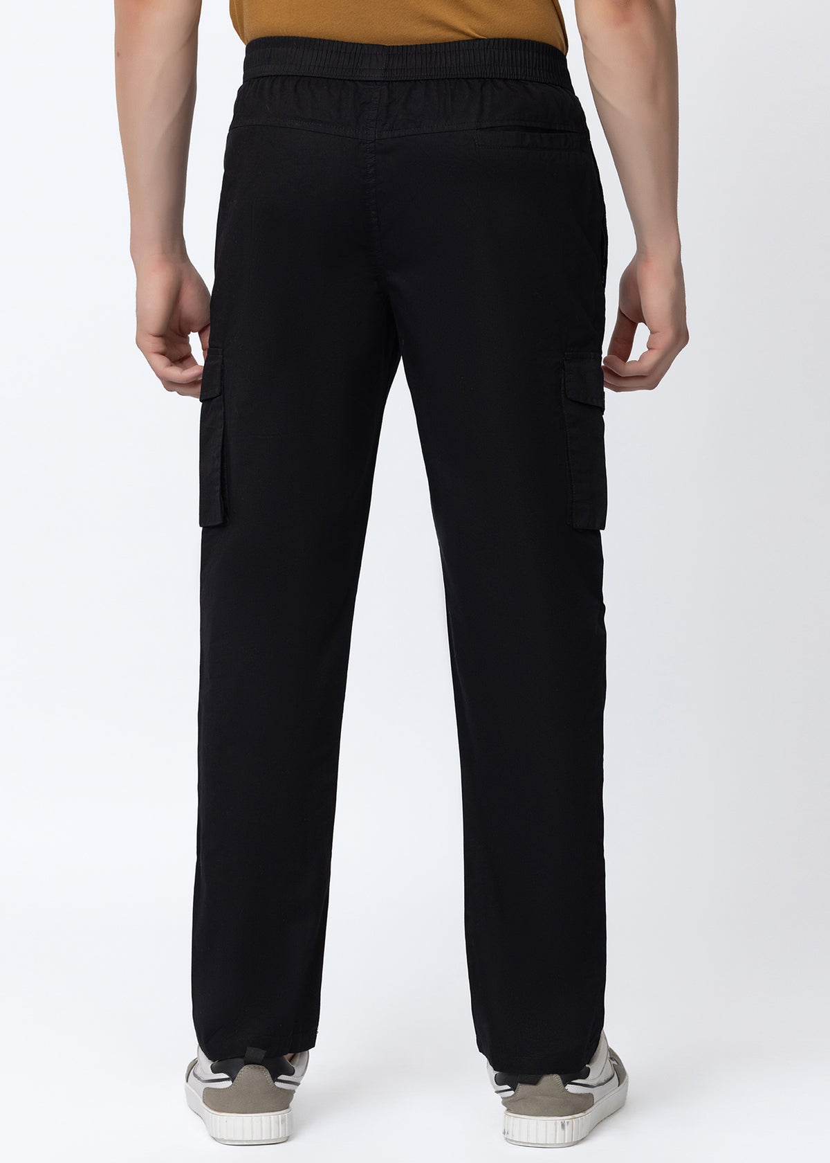 BLACK COTTON CARGO UTILITY PANT