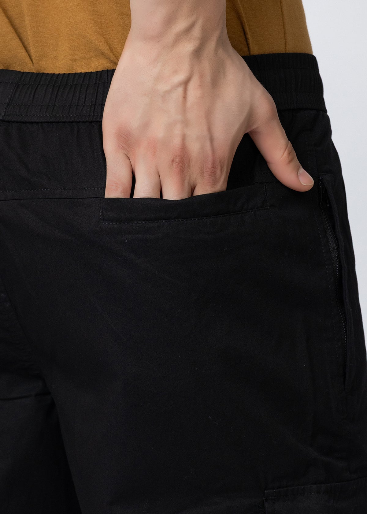 BLACK COTTON CARGO UTILITY PANT