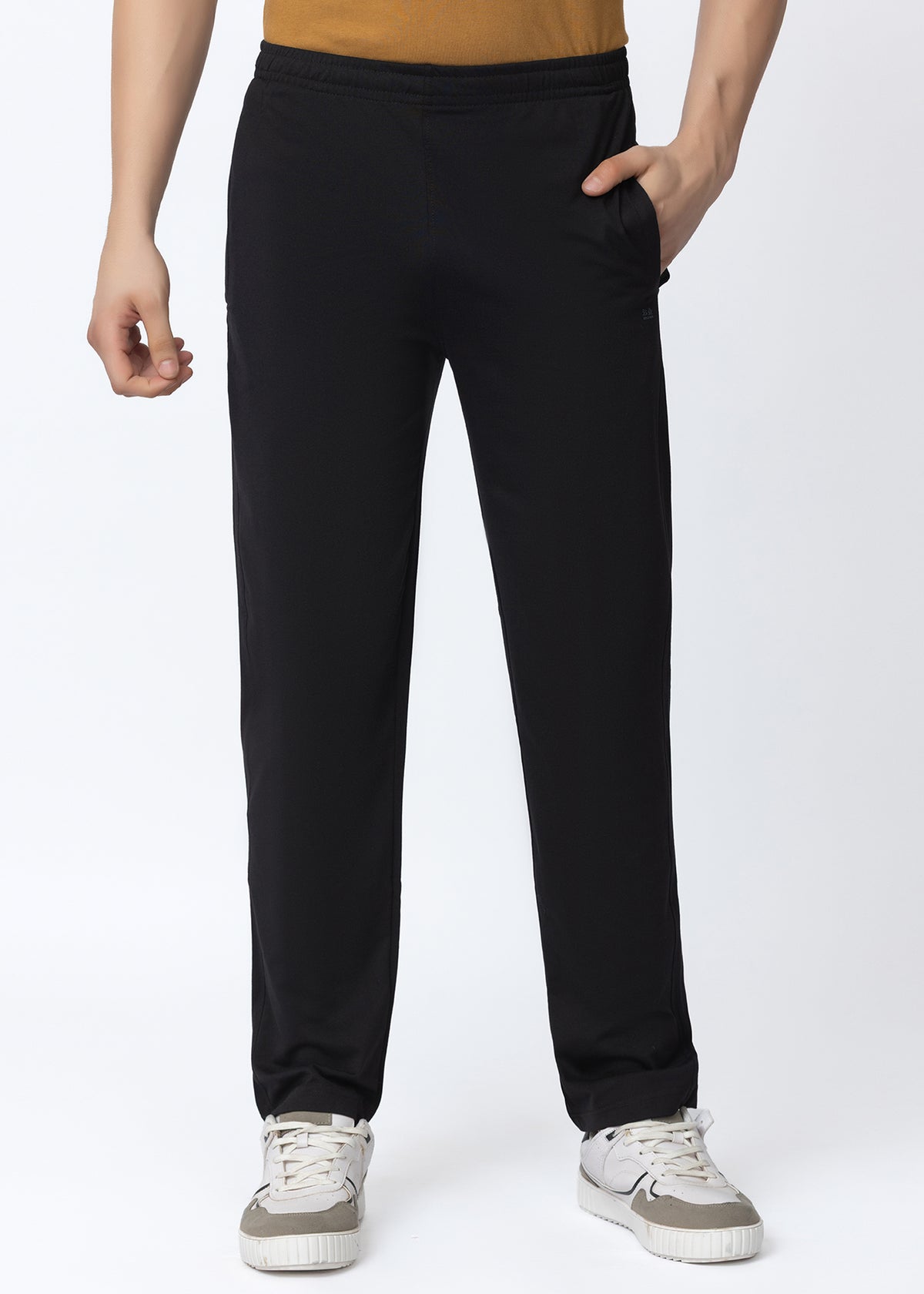 BLACK COTTON BLENDED LOUNGE PANT