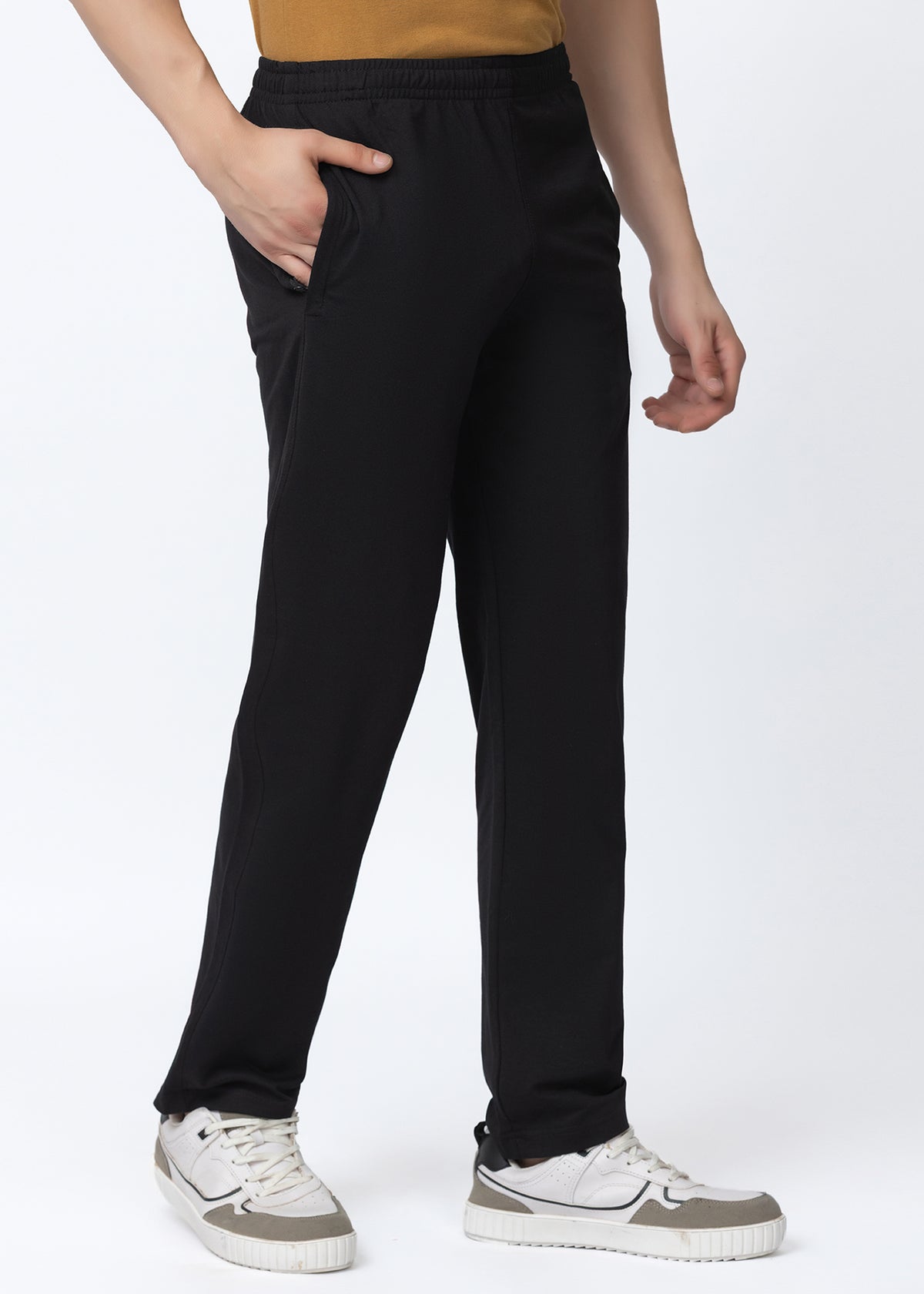 BLACK COTTON BLENDED LOUNGE PANT