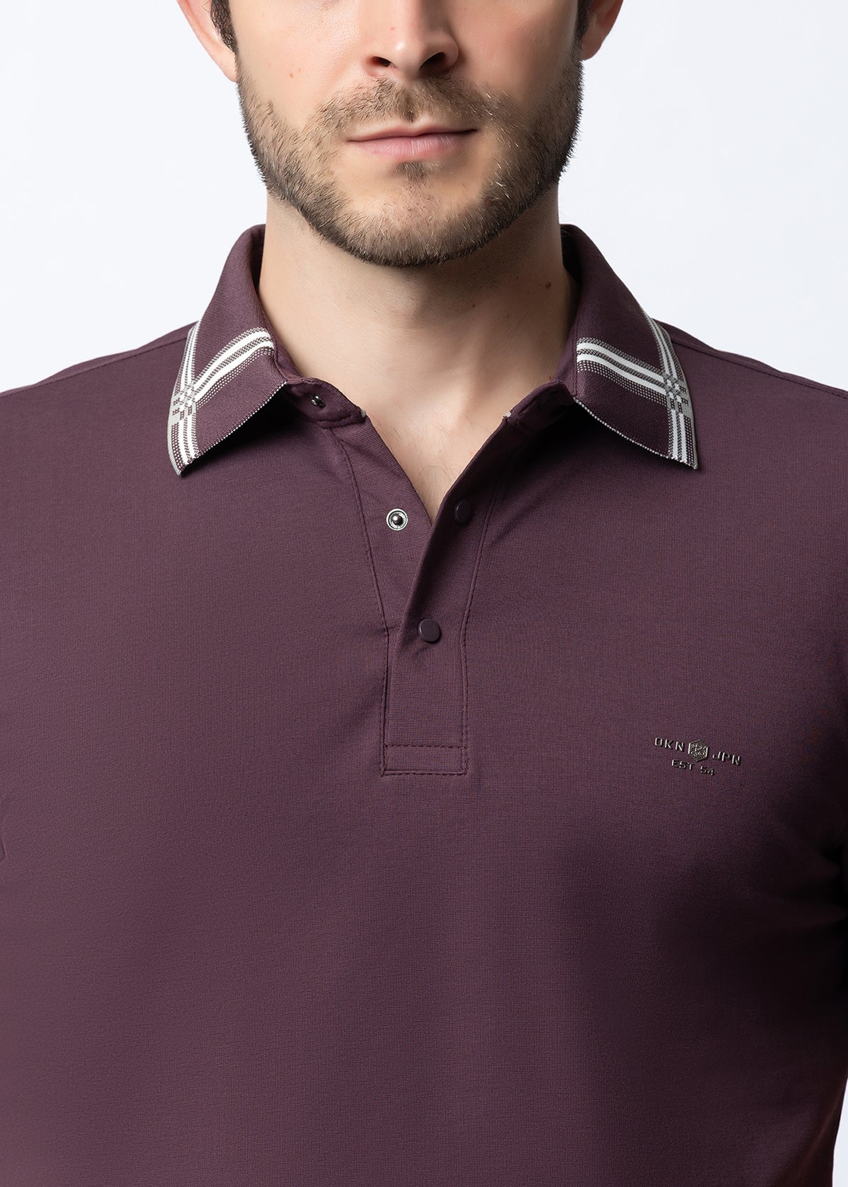 Wine Tipped Collar Polo T-Shirt