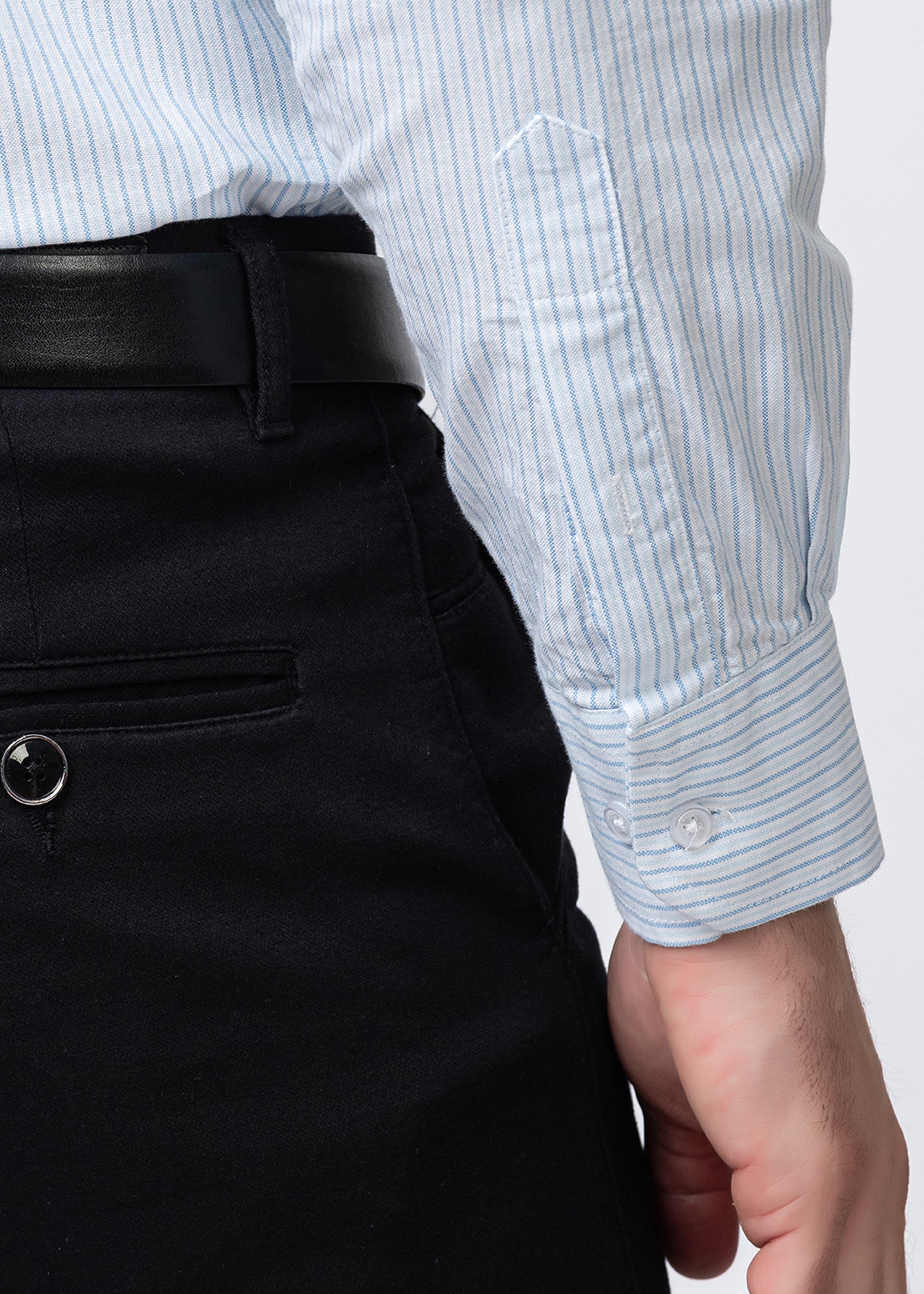 Blue Engineered Stripe Formal Shirt