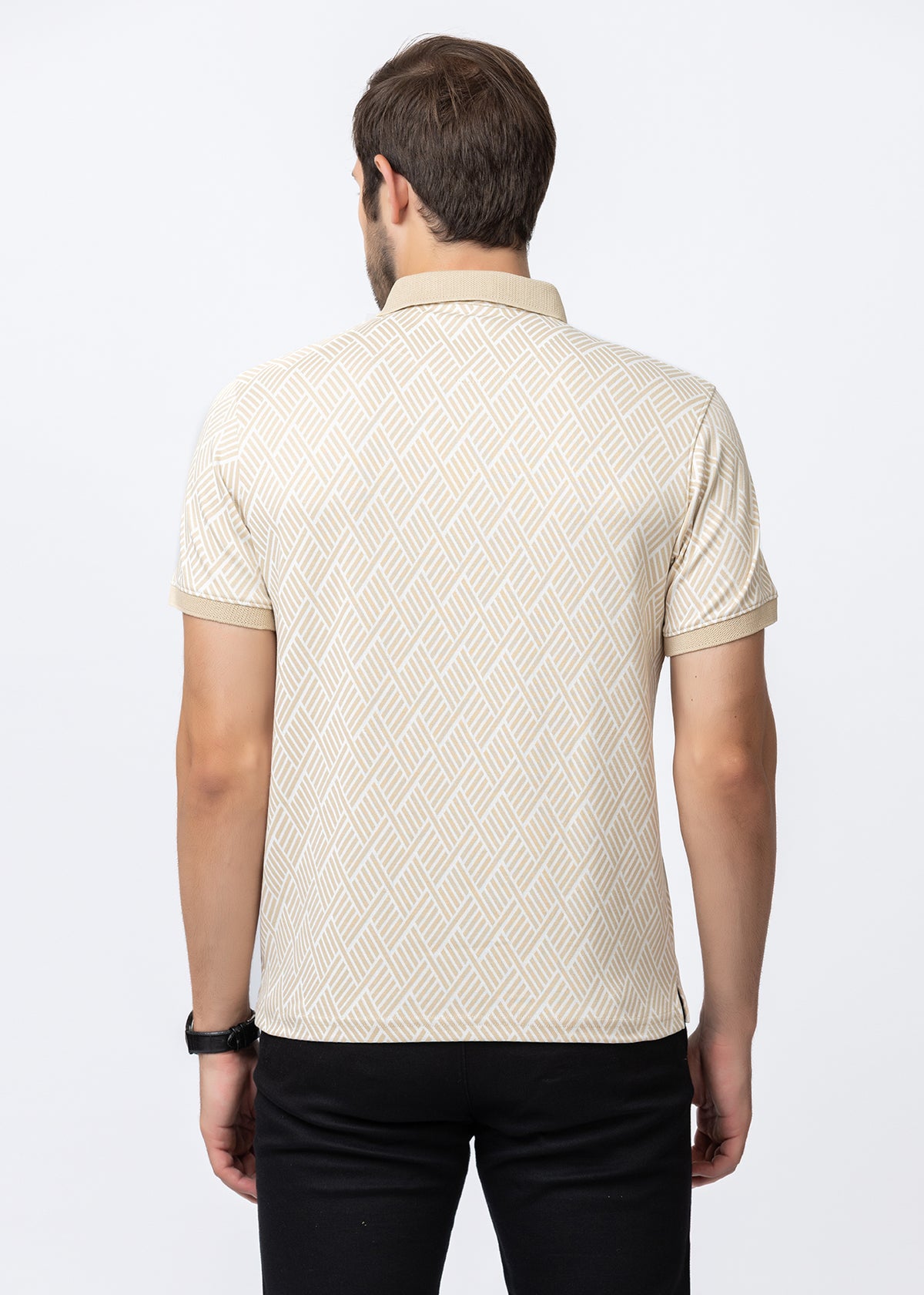 Beige Knit POLO t-SHIRT