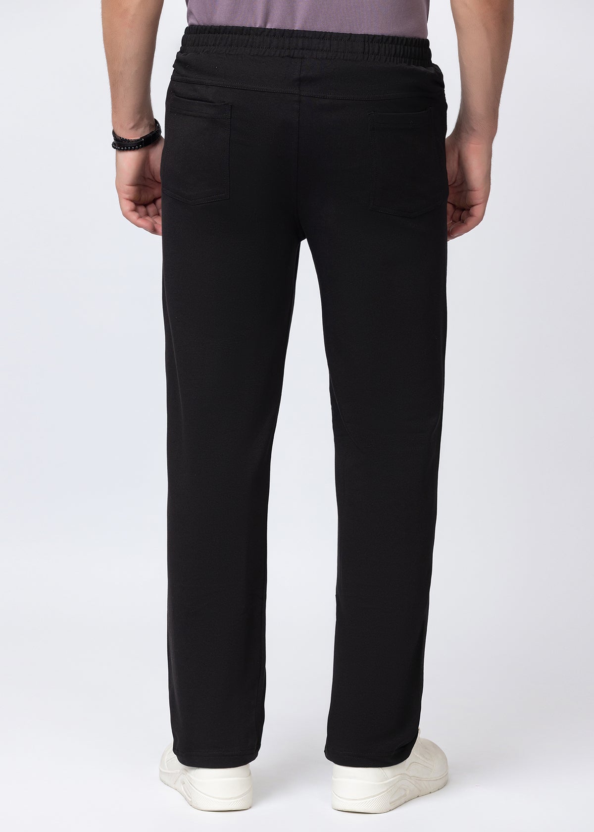 BLACK COMFORT FIT KNITTED PANT