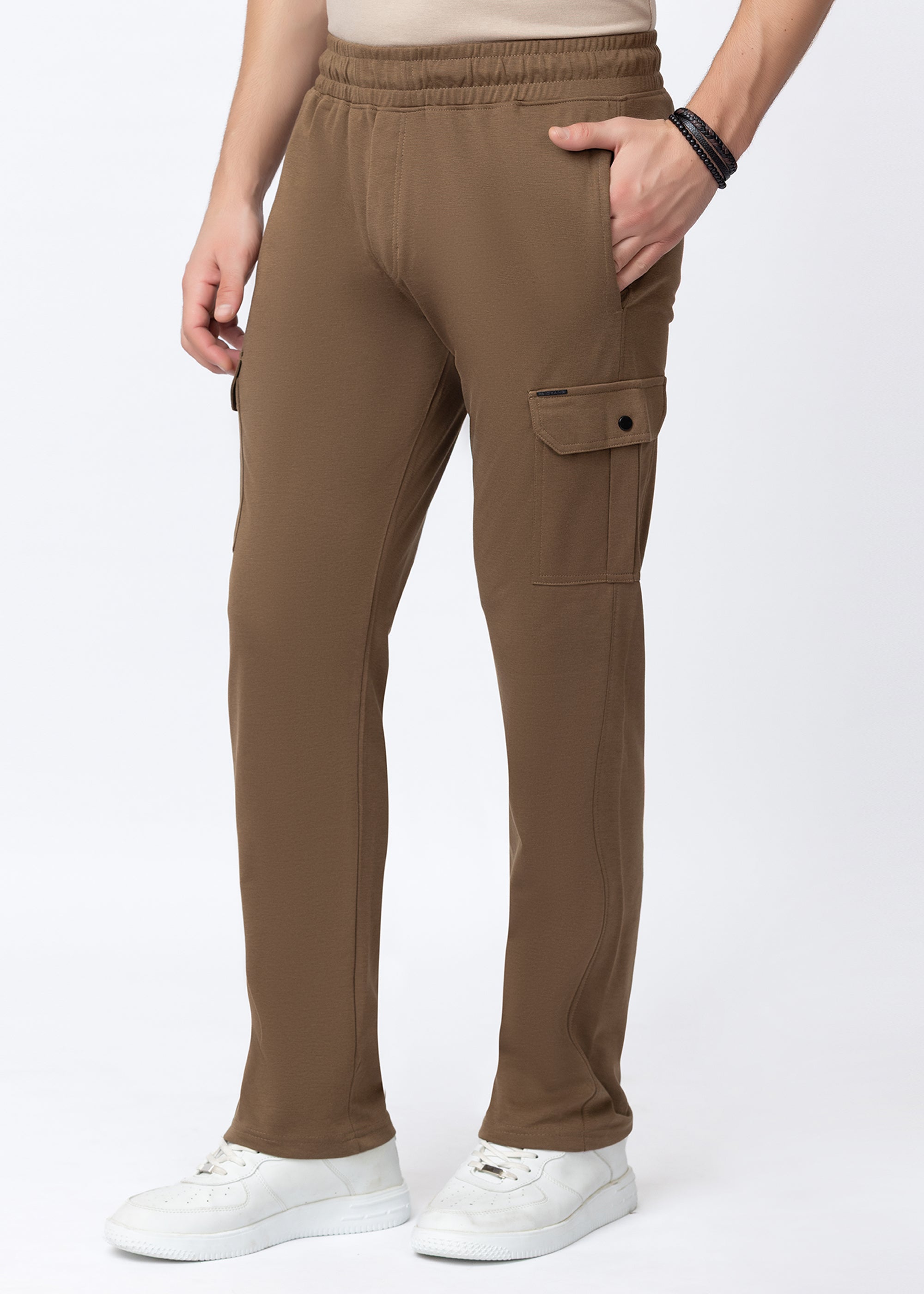 BROWN COTTON WASHED CARGO PANT