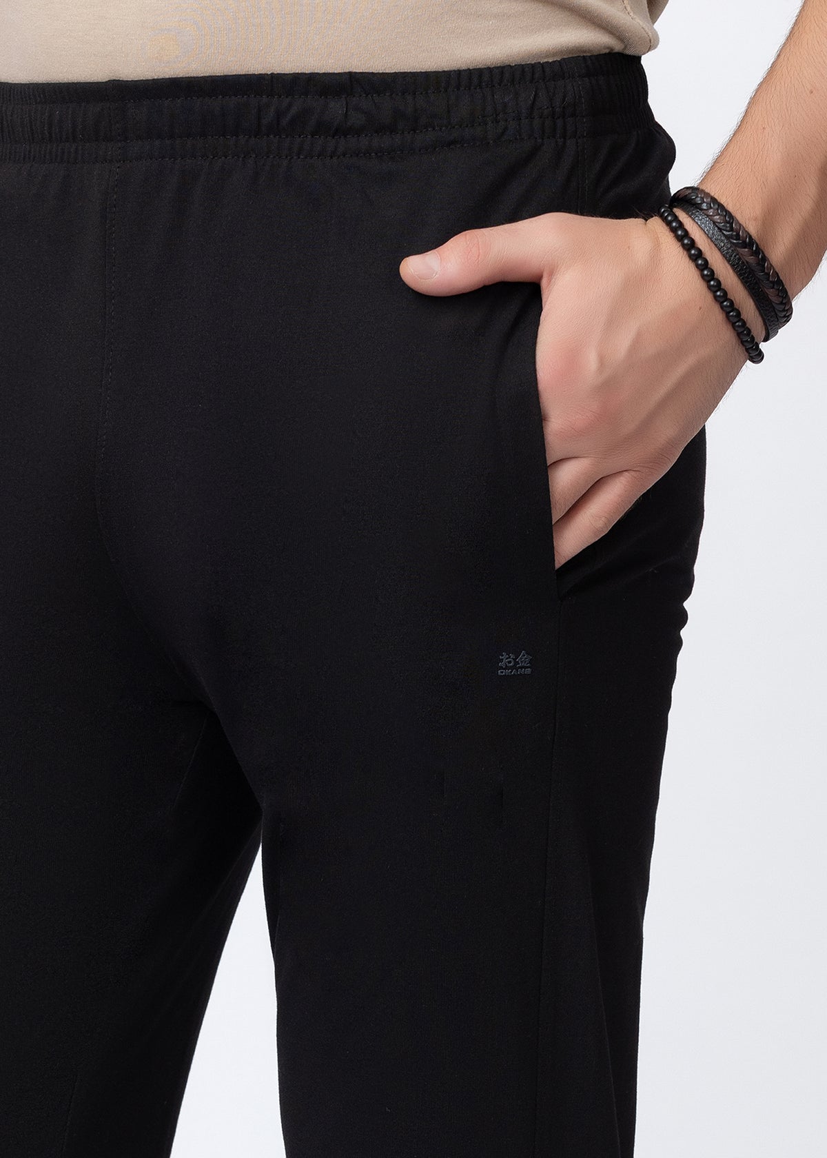 BLACK COTTON BLENDED LOUNGE PANT