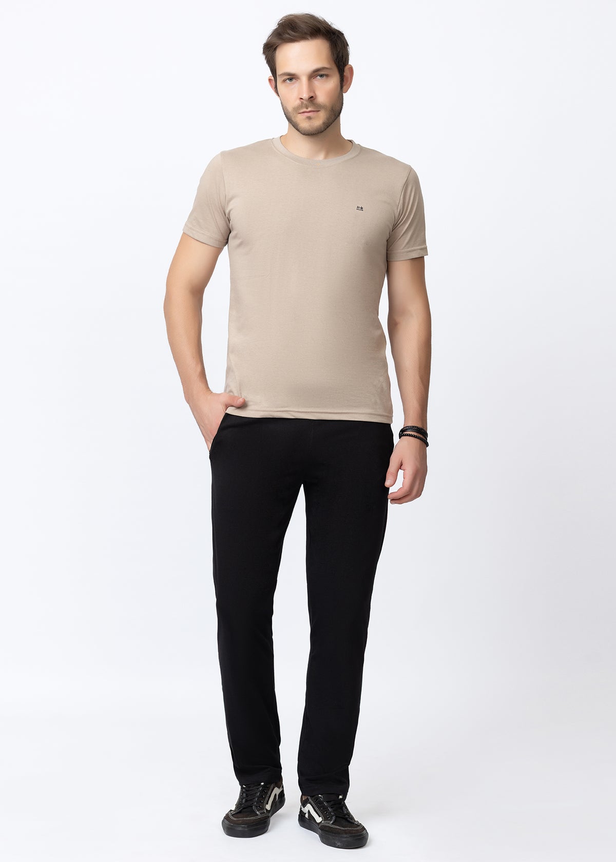 BLACK COTTON BLENDED LOUNGE PANT