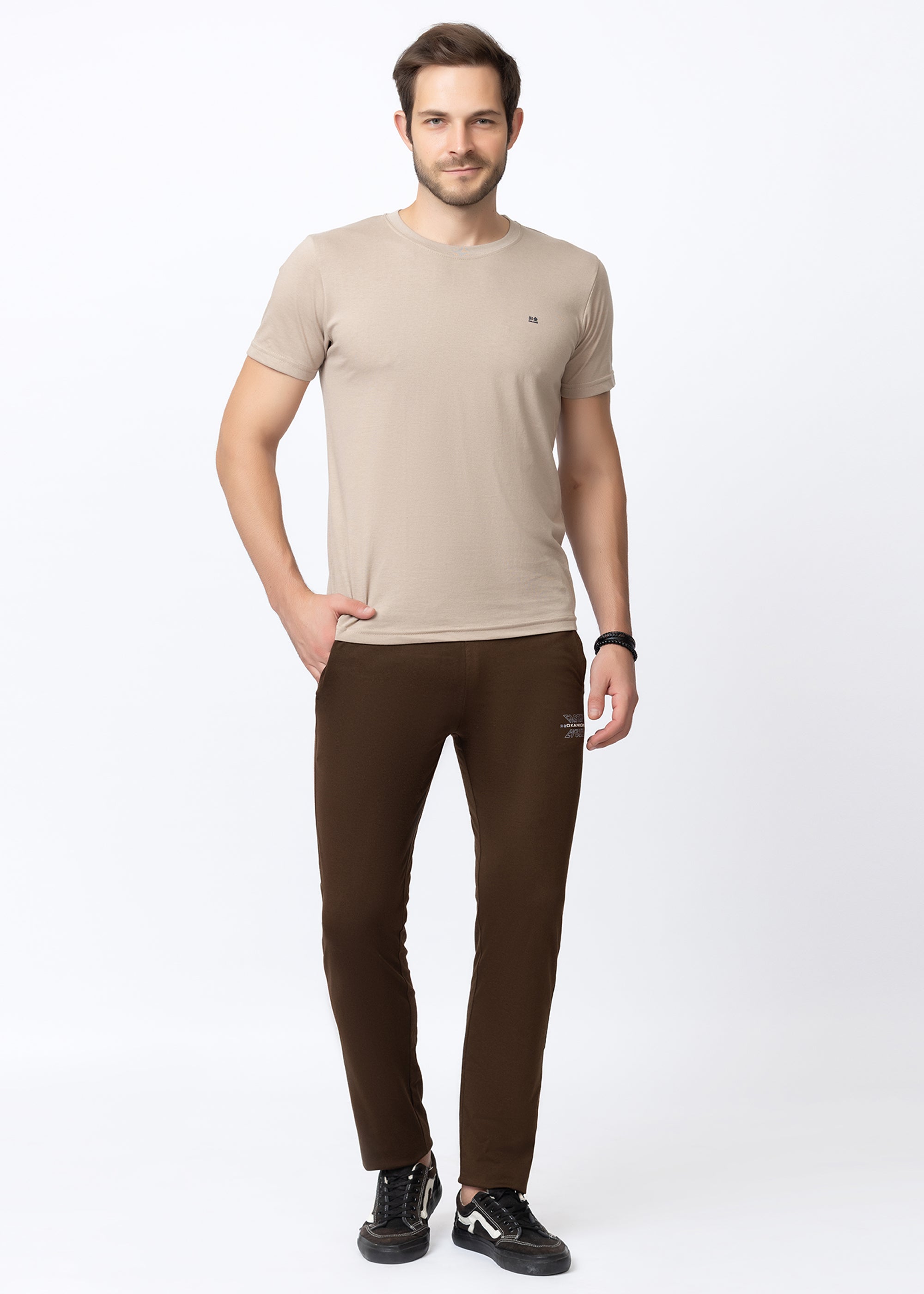 COFFEE COTTON BLENDED LOUNGE PANT