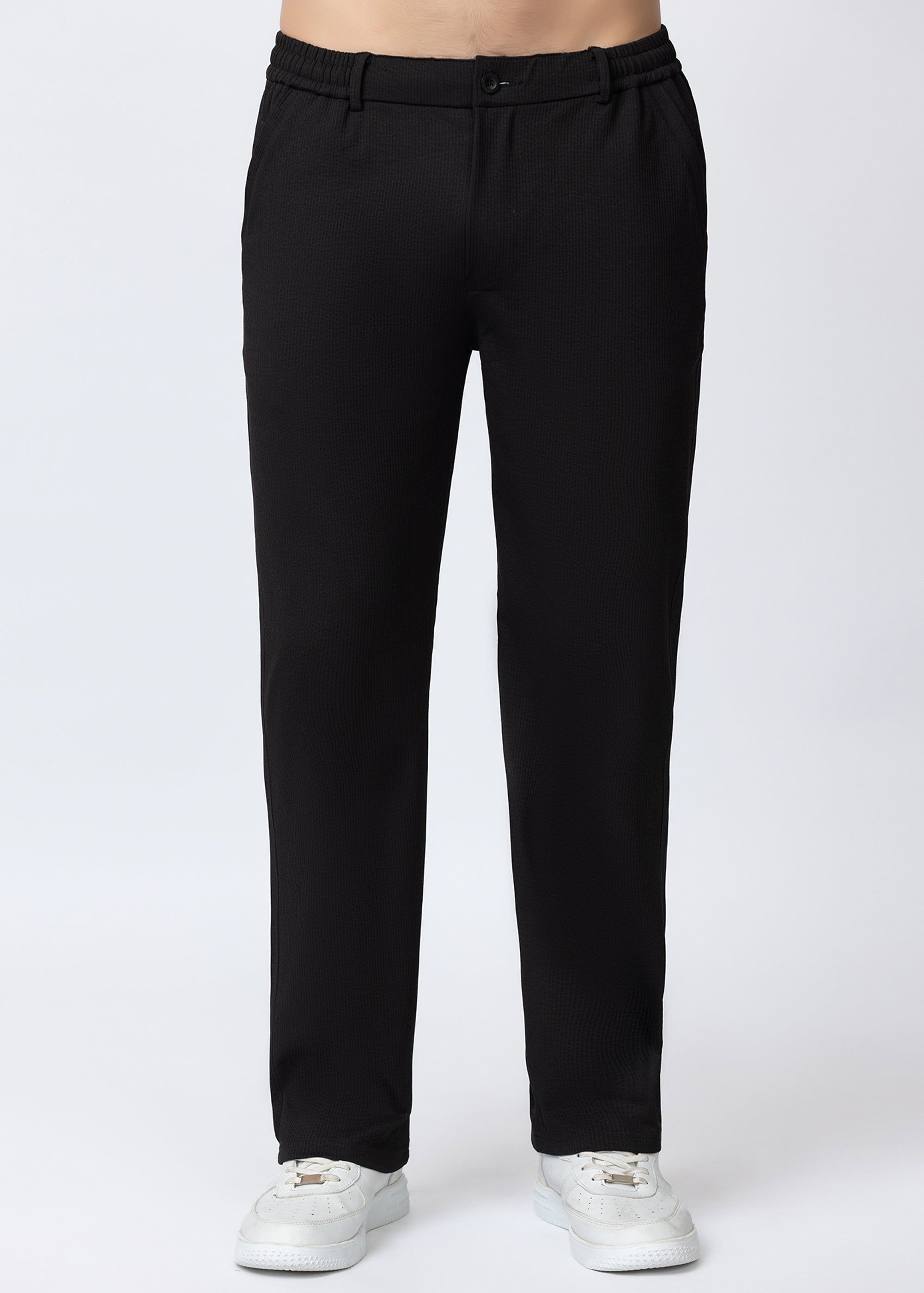 BLACK Textured Cuban Collar Co-Ord Set