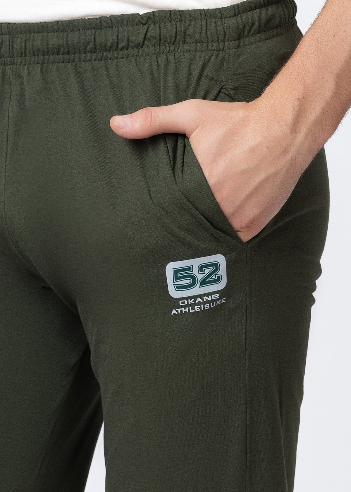 OLIVE COTTON BLENDED LOUNGE PANT