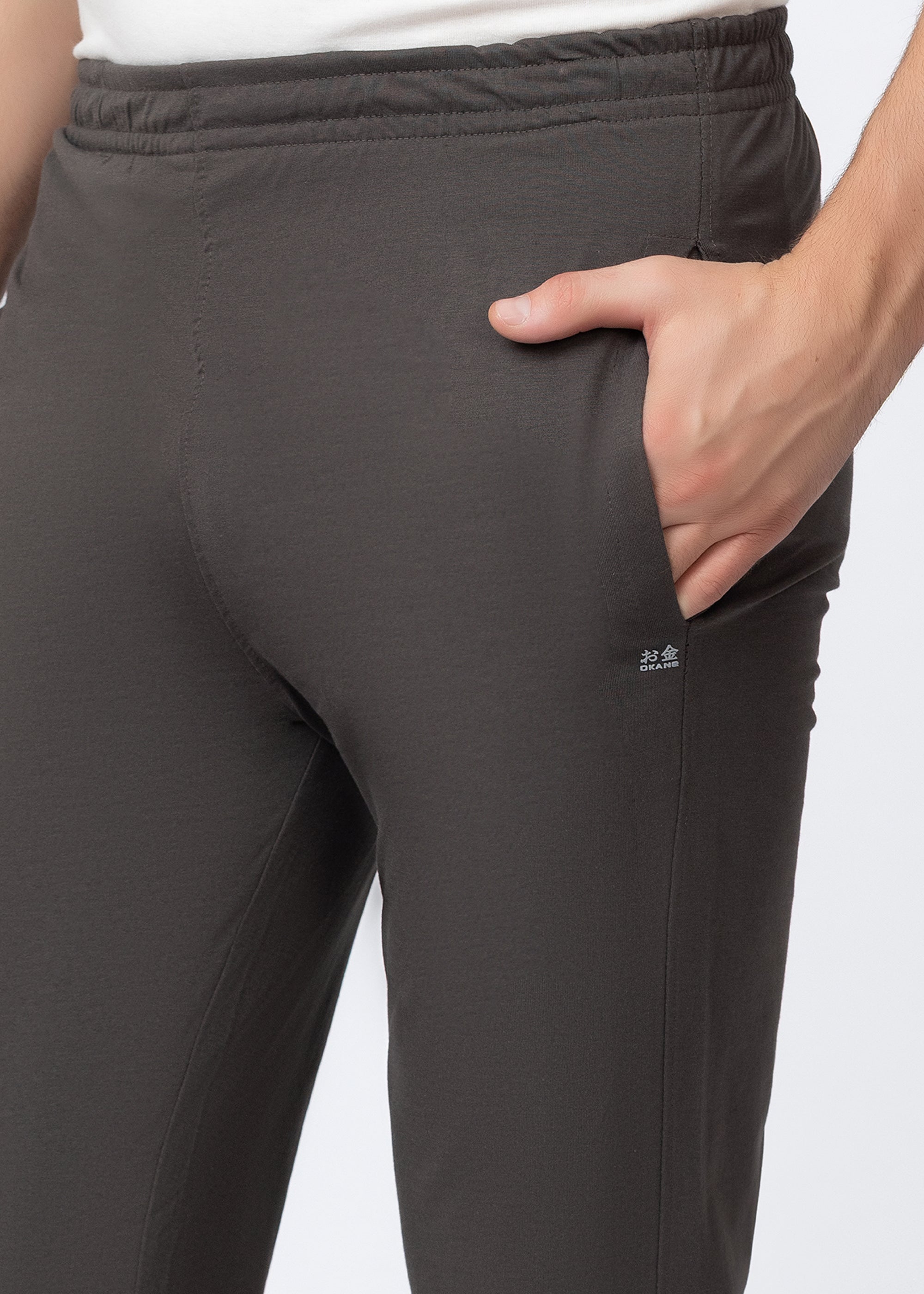 GREY COTTON BLENDED LOUNGE PANT