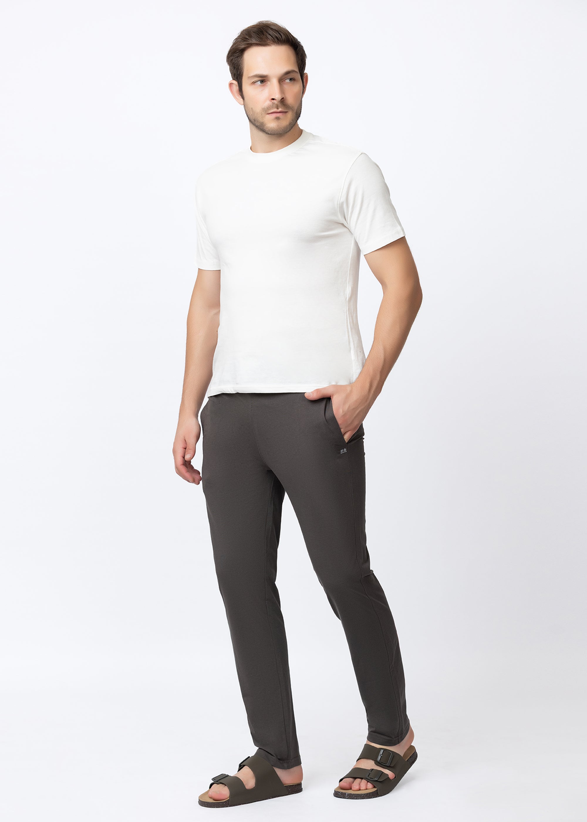 GREY COTTON BLENDED LOUNGE PANT