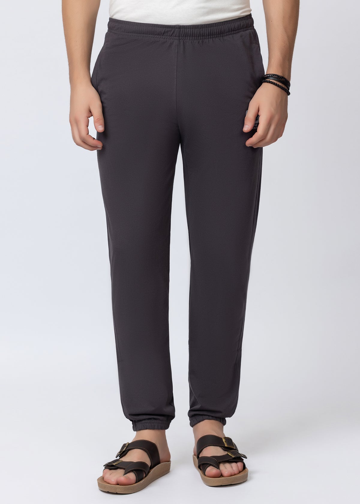 GREY COTTON BLENDED LOUNGE PANT