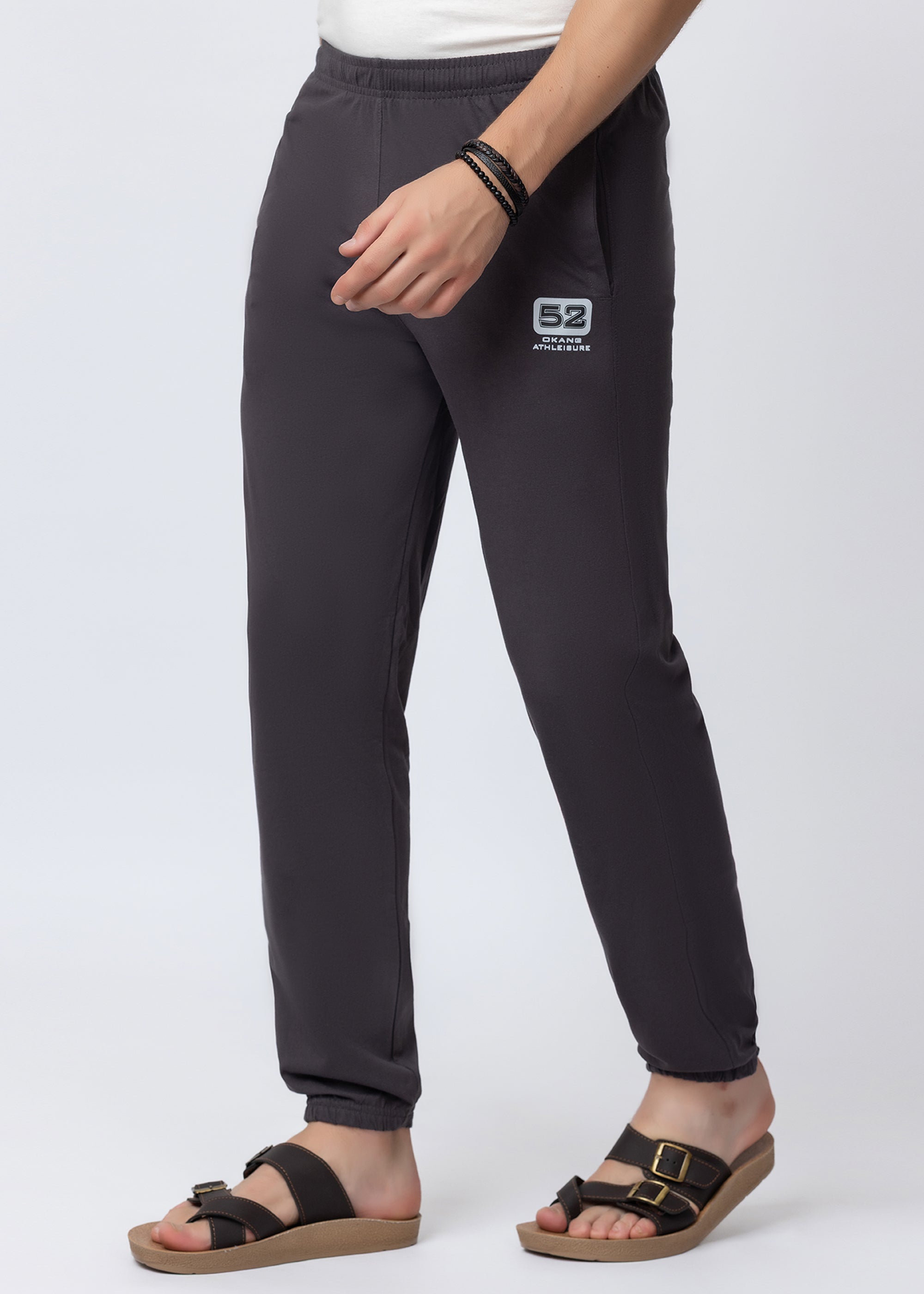GREY COTTON BLENDED LOUNGE PANT