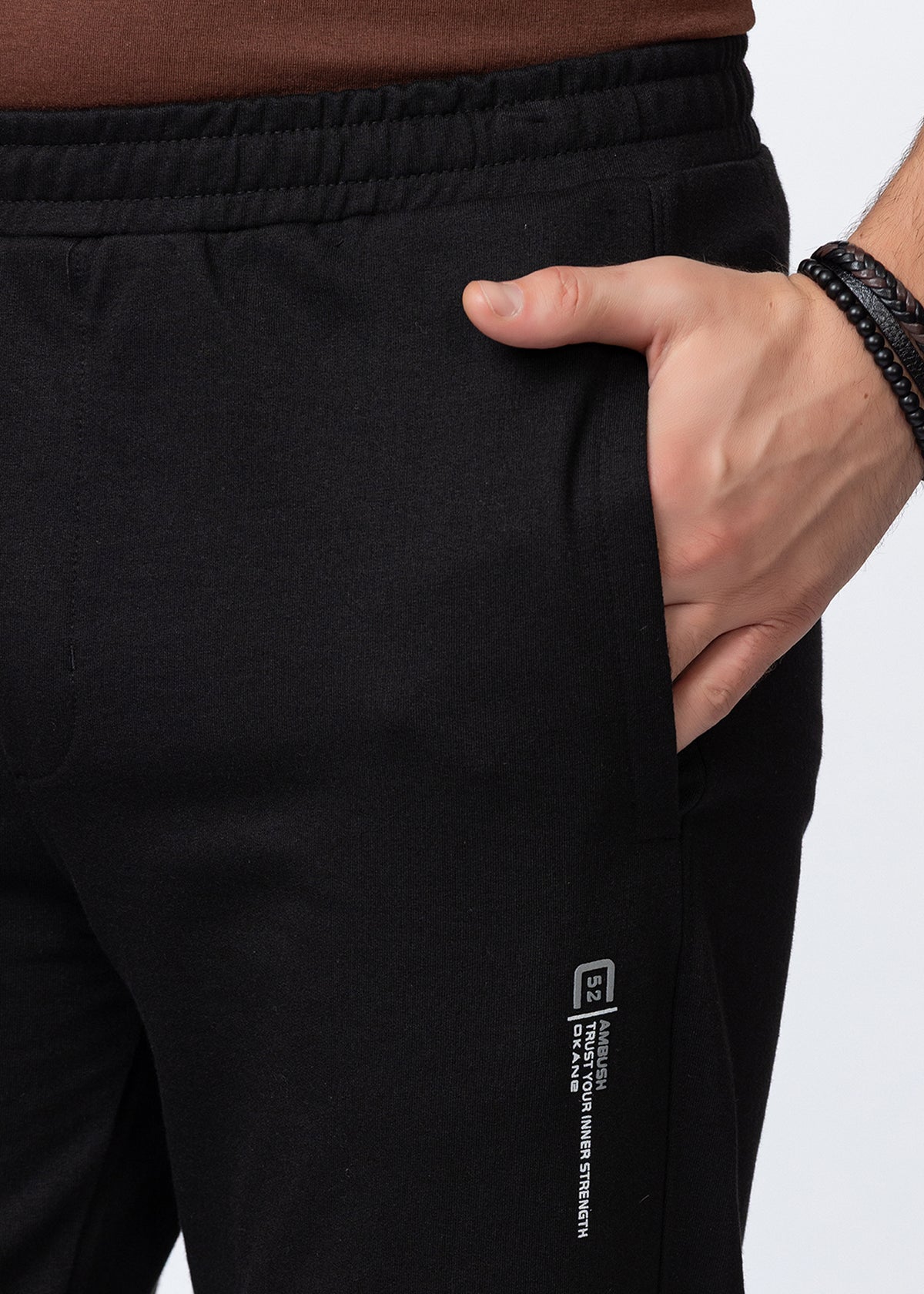 BLACK COTTON BLENDED LOUNGE PANT