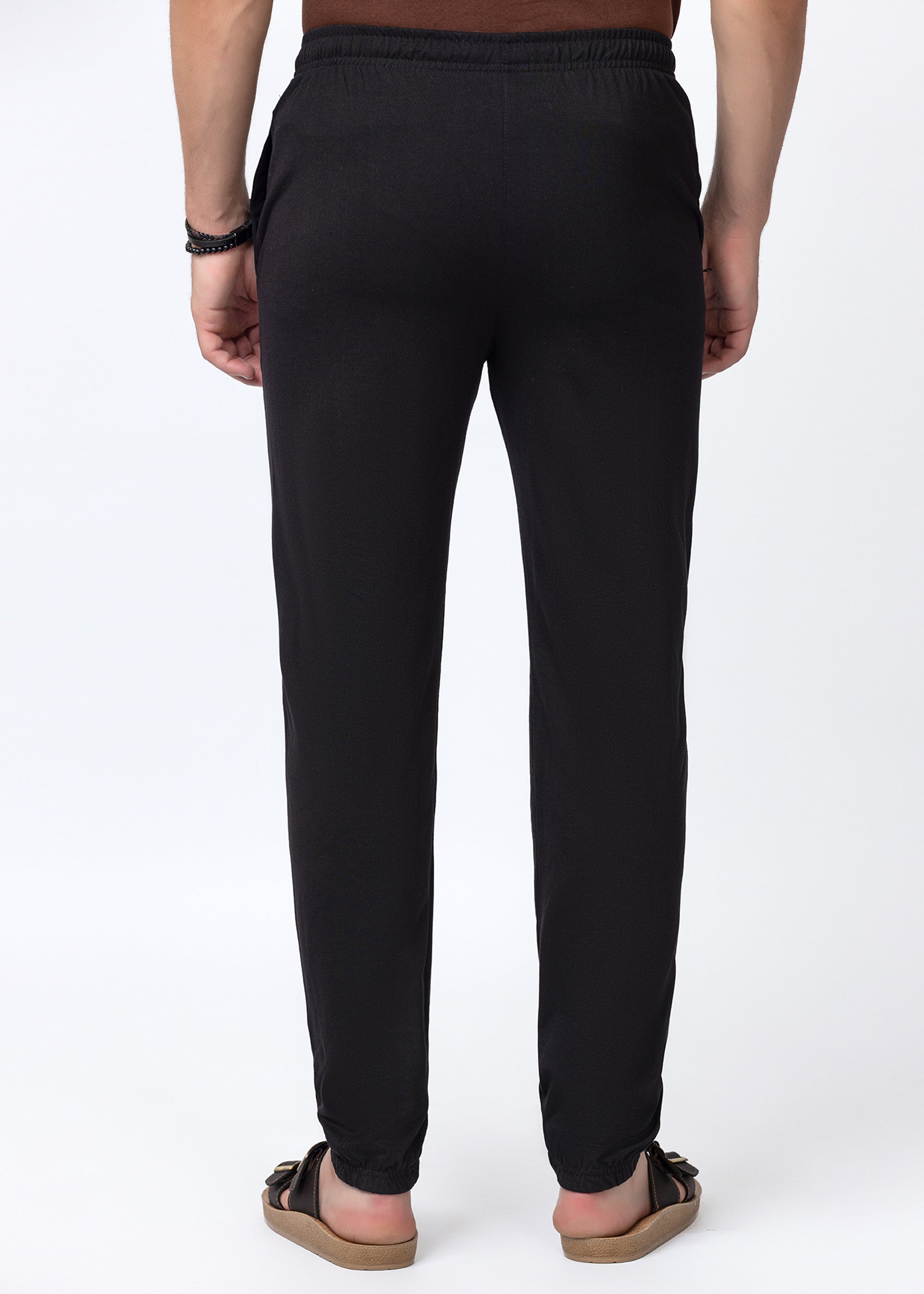 BLACK COTTON BLENDED LOUNGE PANT