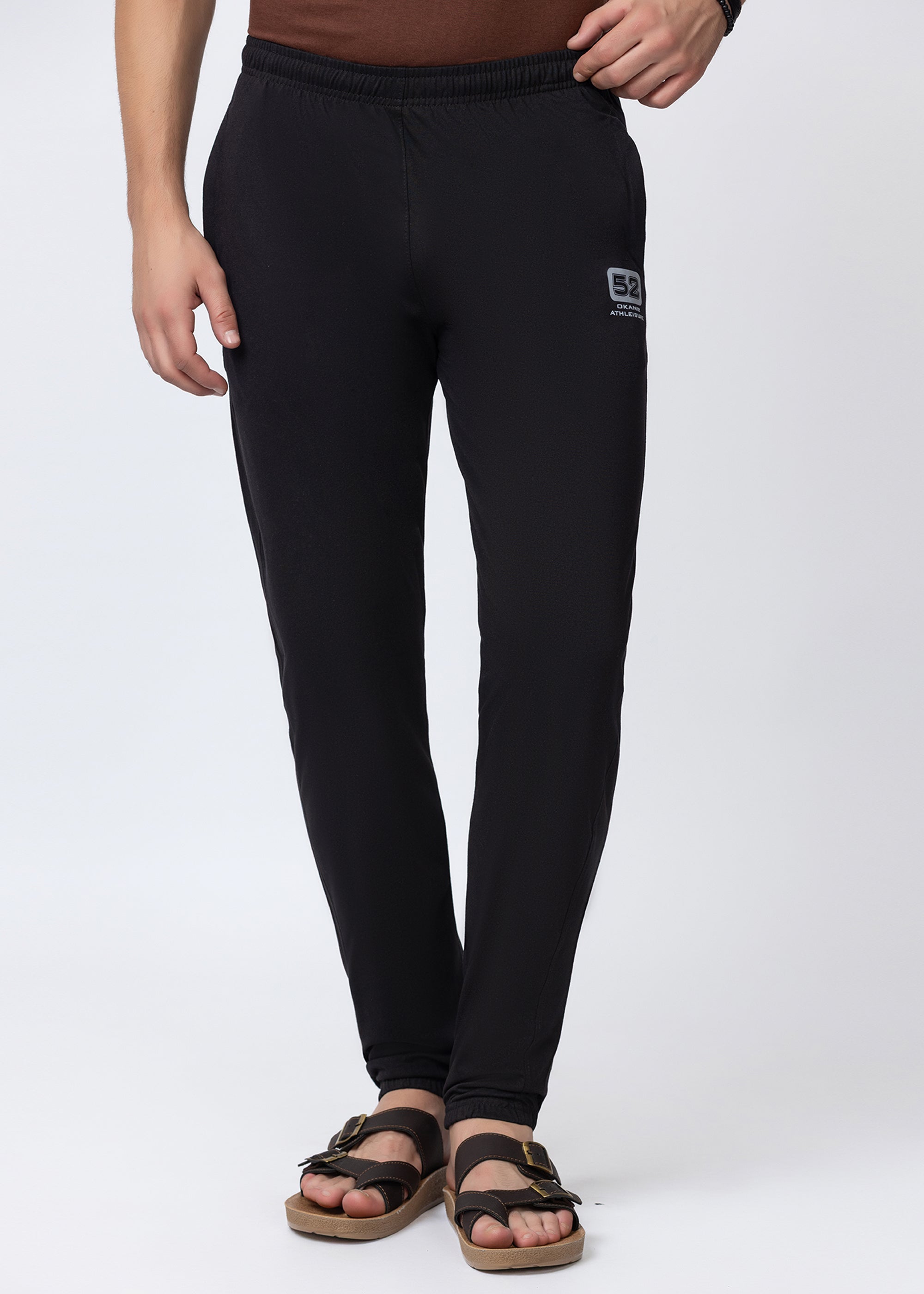 BLACK COTTON BLENDED LOUNGE PANT