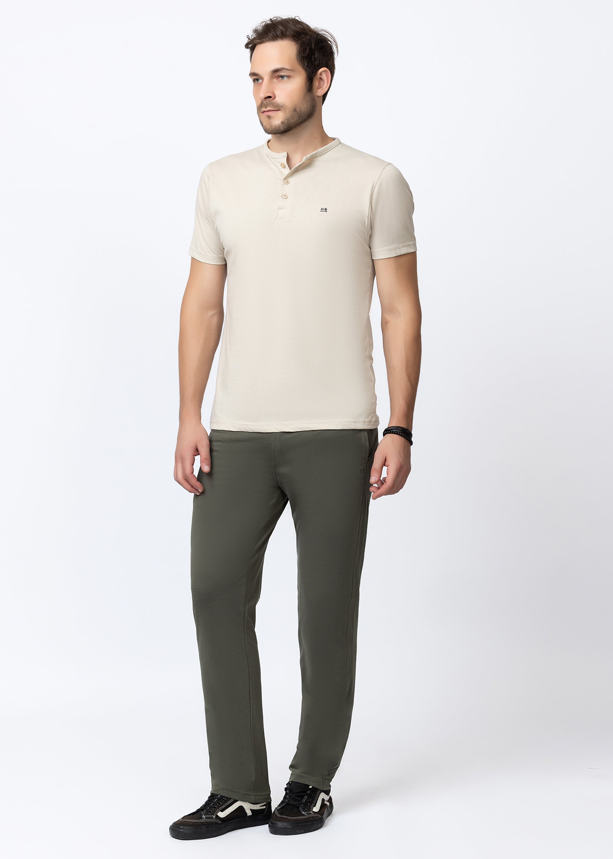 OLIVE COTTON BLENDED LOUNGE PANT
